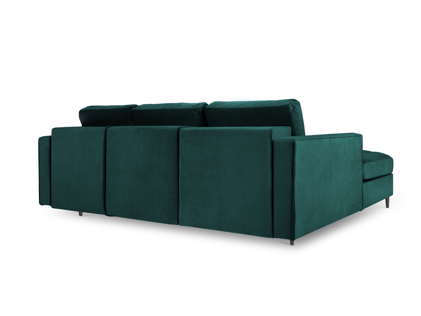 Elegantes 5-Sitzer Ecksofa links Aspen in trendigem Petrol, perfekt für gemütliche Stunden und als Schlafsofa mit zusätzlichem Stauraum.