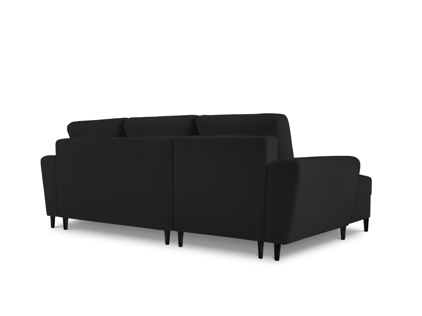 Elegantes Kyoto Boucle Ecksofa links, 4-Sitzer mit Schlafoption und Stauraum, ideal für gemütliche Abende und Übernachtungsgäste.