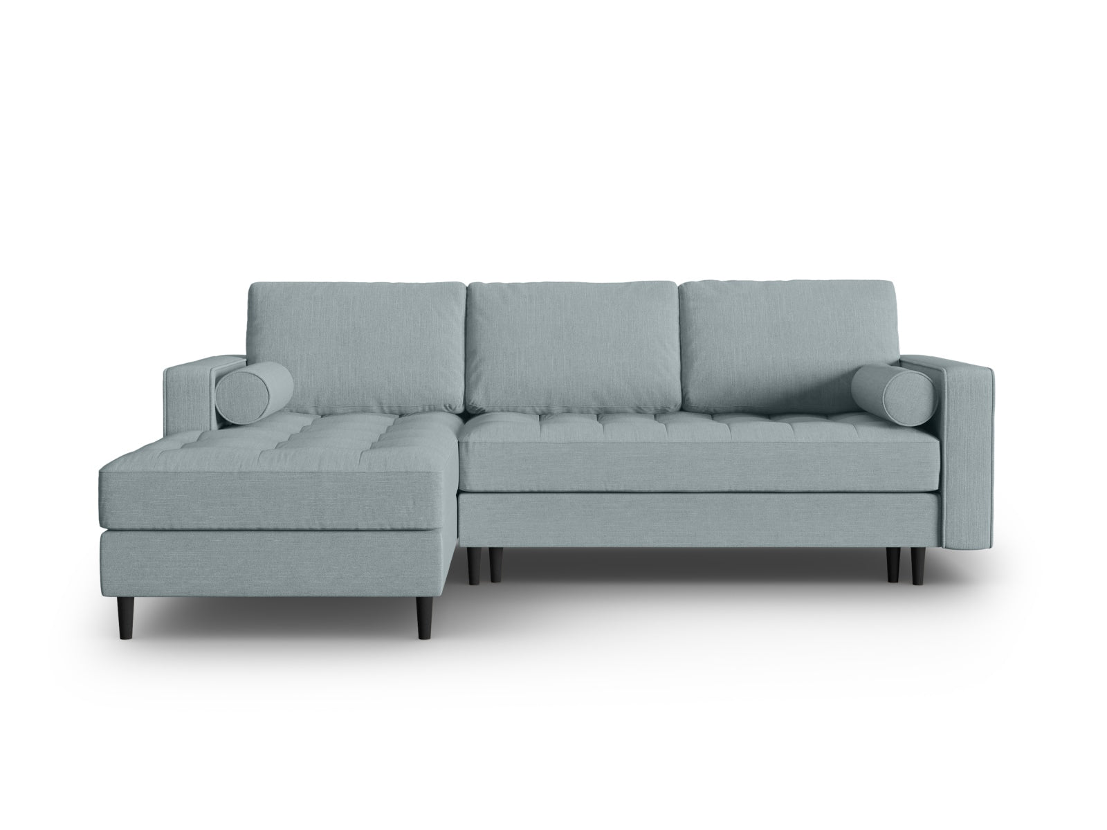 5-Sitzer Ecksofa links mit Schlaffunktion und Stauraum Aspen in Blue-Melva präsentiert im Onlineshop von KAQTU Design AG. Bettsofa links ist von Cosmopolitan Design