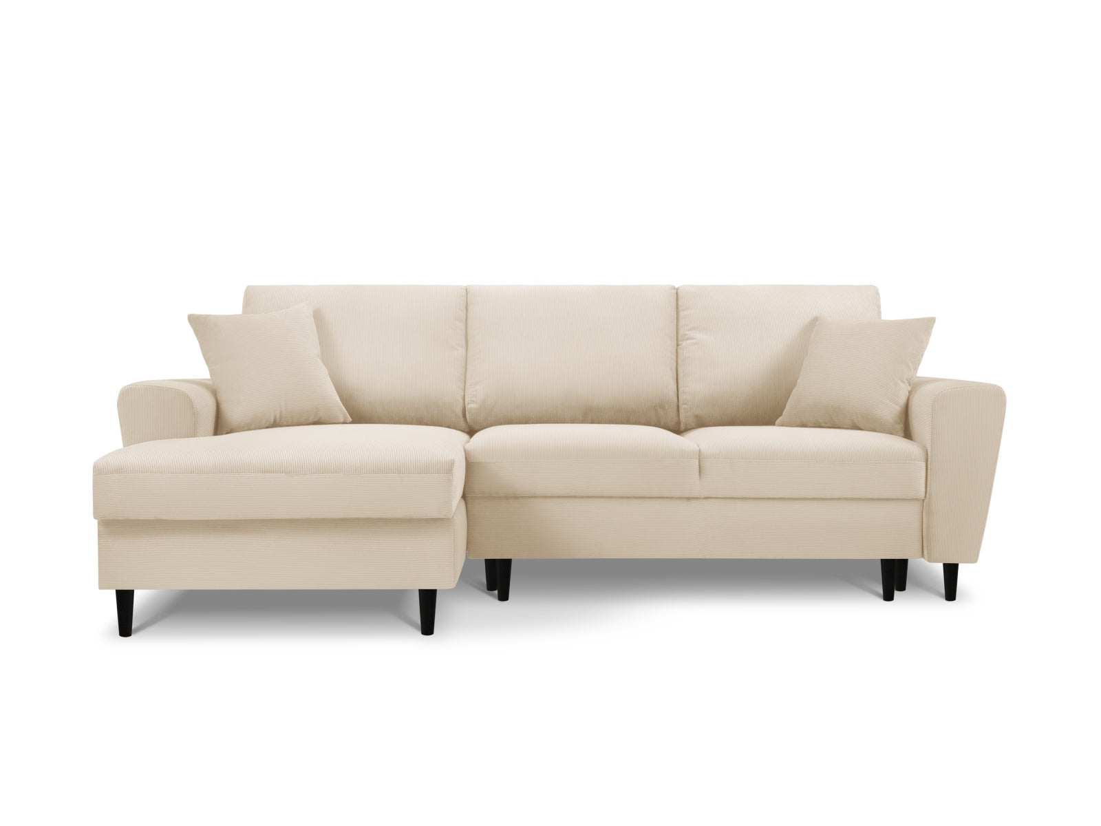 Entdecken Sie das elegante Kyoto Ecksofa links mit Schlaffunktion und Stauraum. Ideal für Ihr Wohnzimmer, bietet es Komfort und Stil in einem.