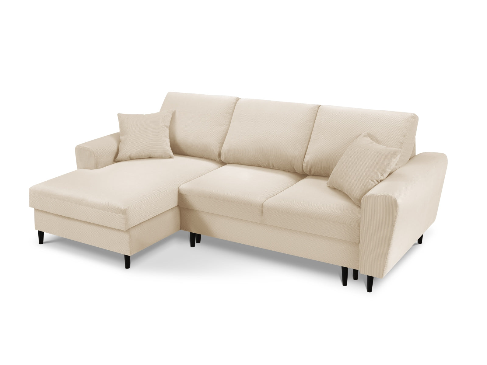 Erleben Sie das praktische Kyoto Ecksofa links mit Schlaffunktion und Stauraum. Perfekt für jeden Wohnraum, vereint es Komfort und modernes Design.