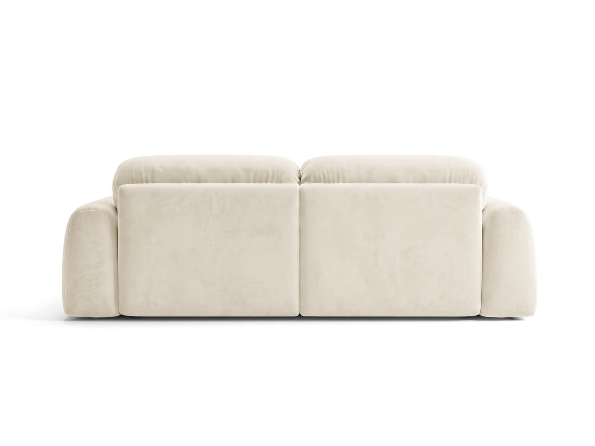 Ecksofa Milan mit Bettfunktion in Bluvel-Stoff, Récamiere links, schwarze Beine