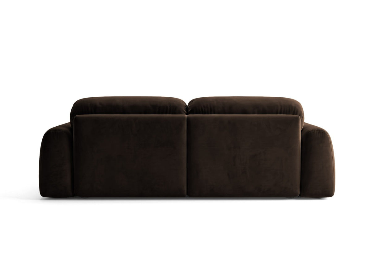 Ecksofa Milan mit Bettfunktion in Bluvel-Stoff, Récamiere links, schwarze Beine