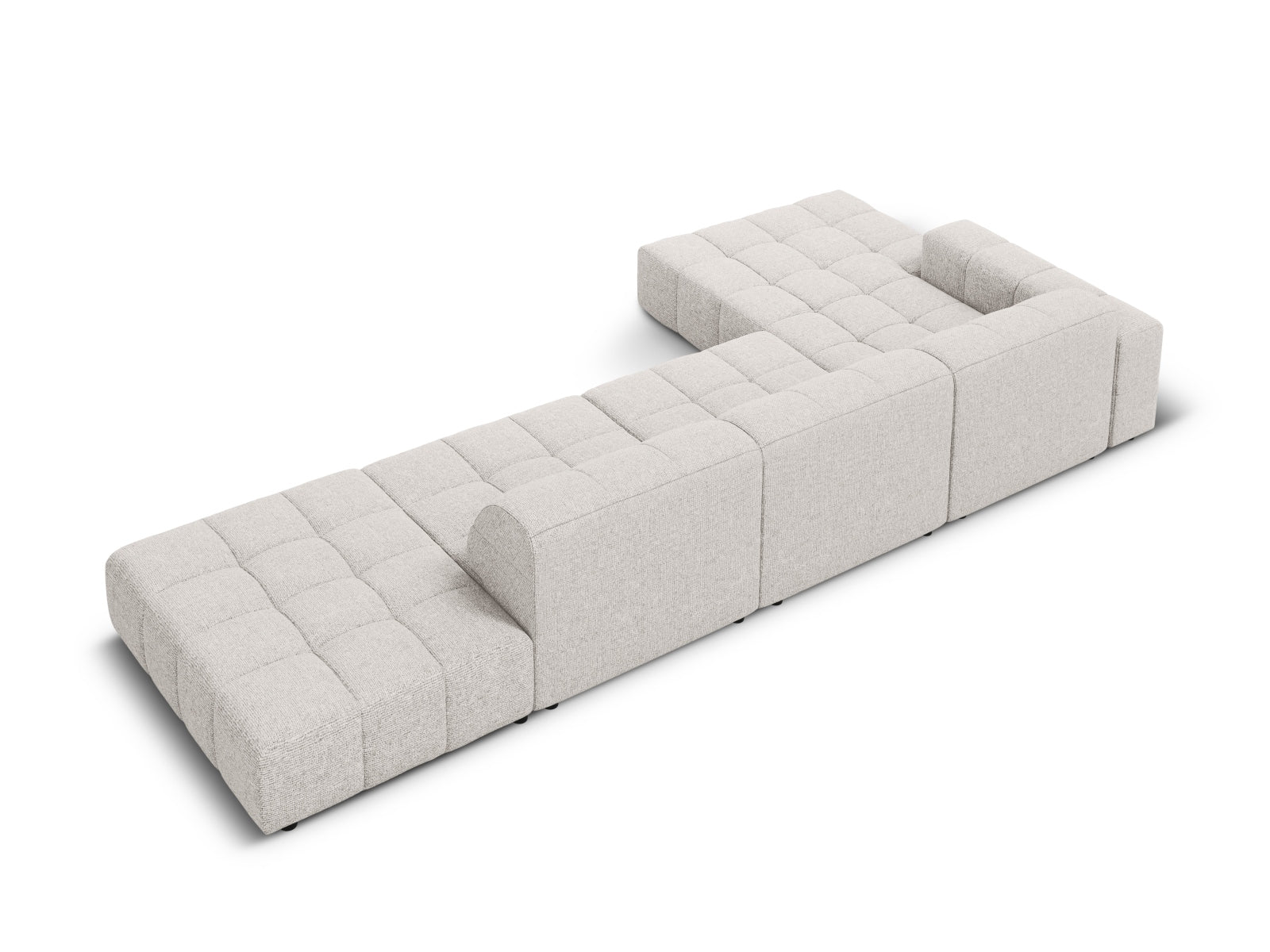 Stylisches Chicago Ecksofa links, 5 Sitzer in dezentem Grau, ideal für gemütliche Abende und modernes Wohnen.