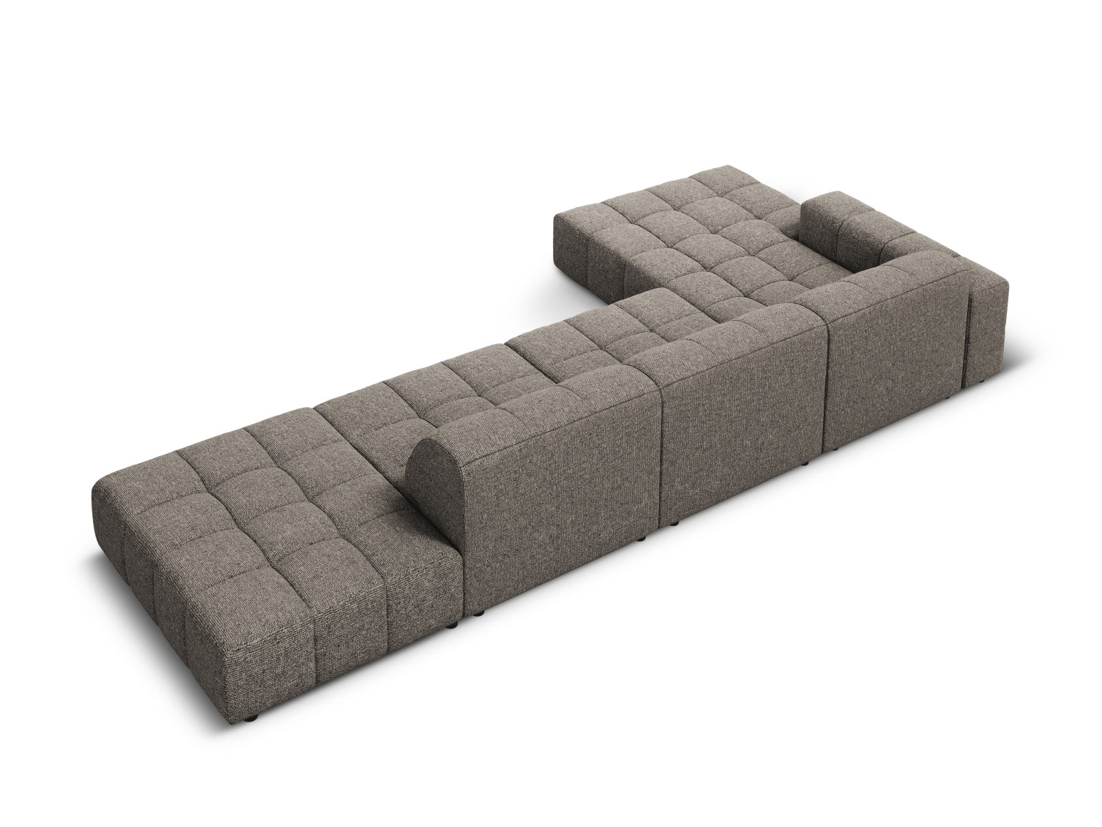 Modernes 5-Sitzer Chicago Ecksofa links in elegantem Grau, ideal für gemütliche und stilvolle Wohnräume.