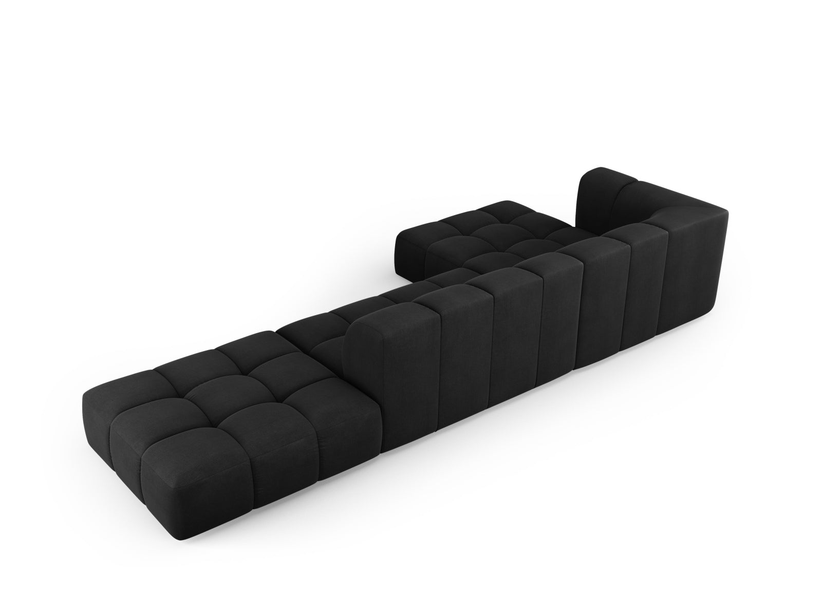 5-Sitzer Ecksofa links modular Moritz in Black-Rebel präsentiert im Onlineshop von KAQTU Design AG. Ecksofa links ist von Cosmopolitan Design