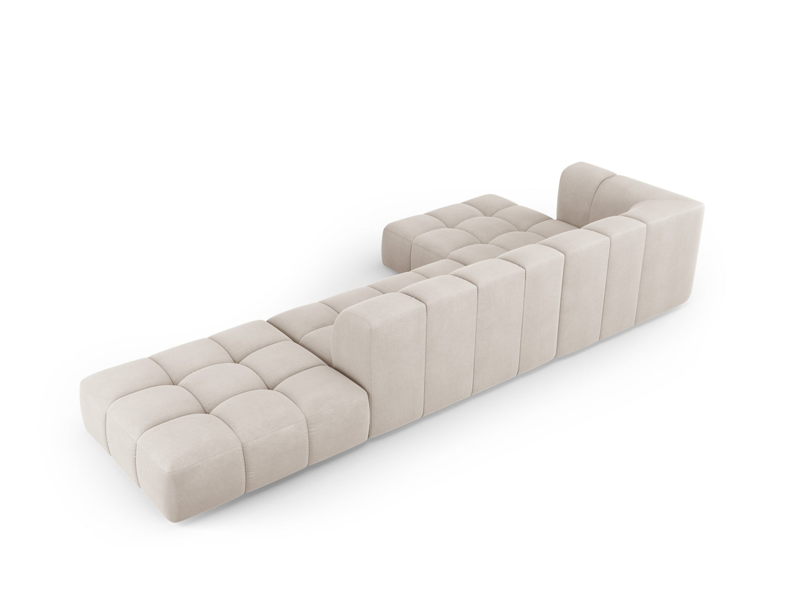 5-Sitzer Ecksofa links modular Moritz in Beige-Rebel präsentiert im Onlineshop von KAQTU Design AG. Ecksofa links ist von Cosmopolitan Design