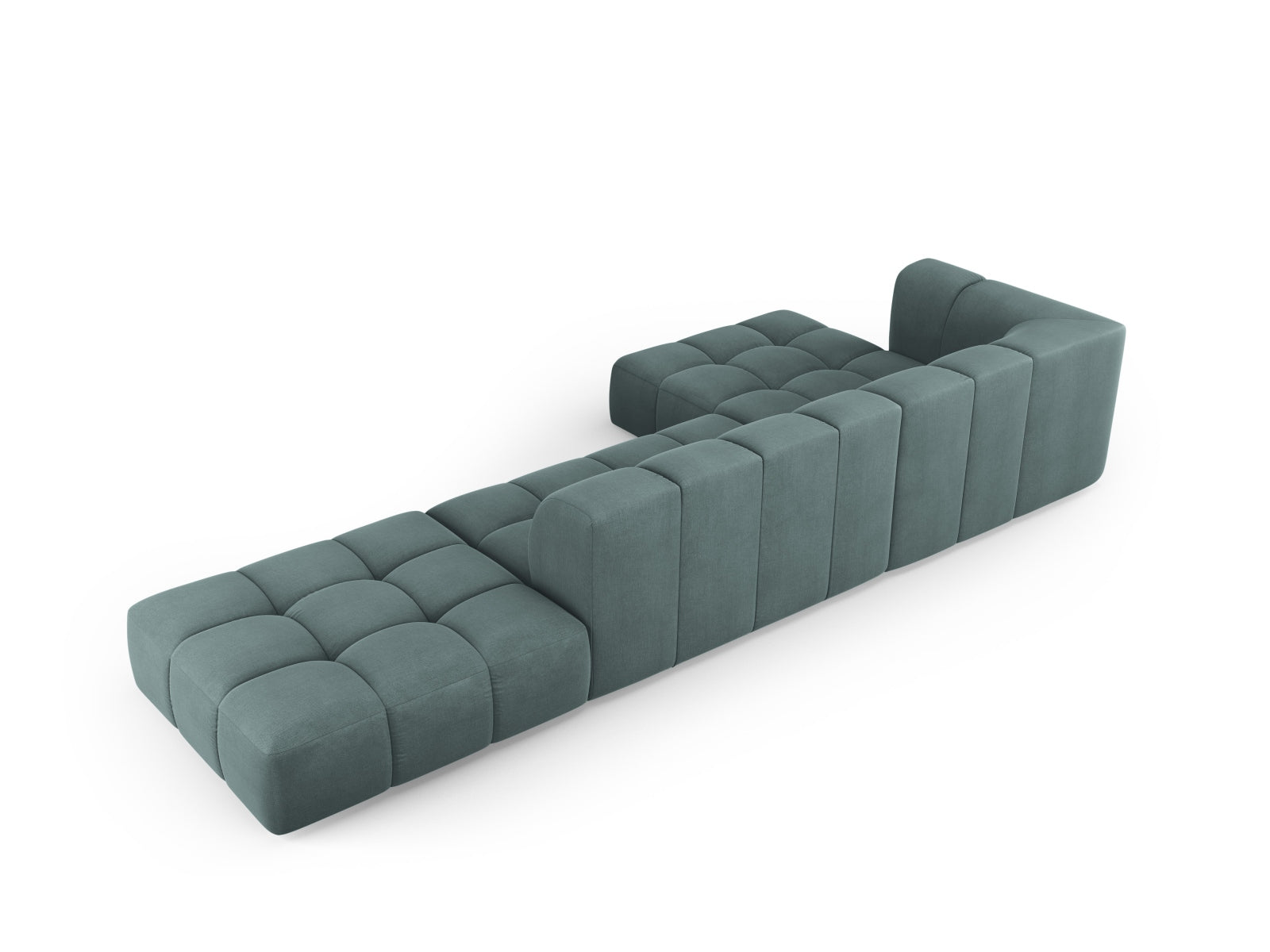 5-Sitzer Ecksofa links modular Moritz in Sea Green-Rebel präsentiert im Onlineshop von KAQTU Design AG. Ecksofa links ist von Cosmopolitan Design