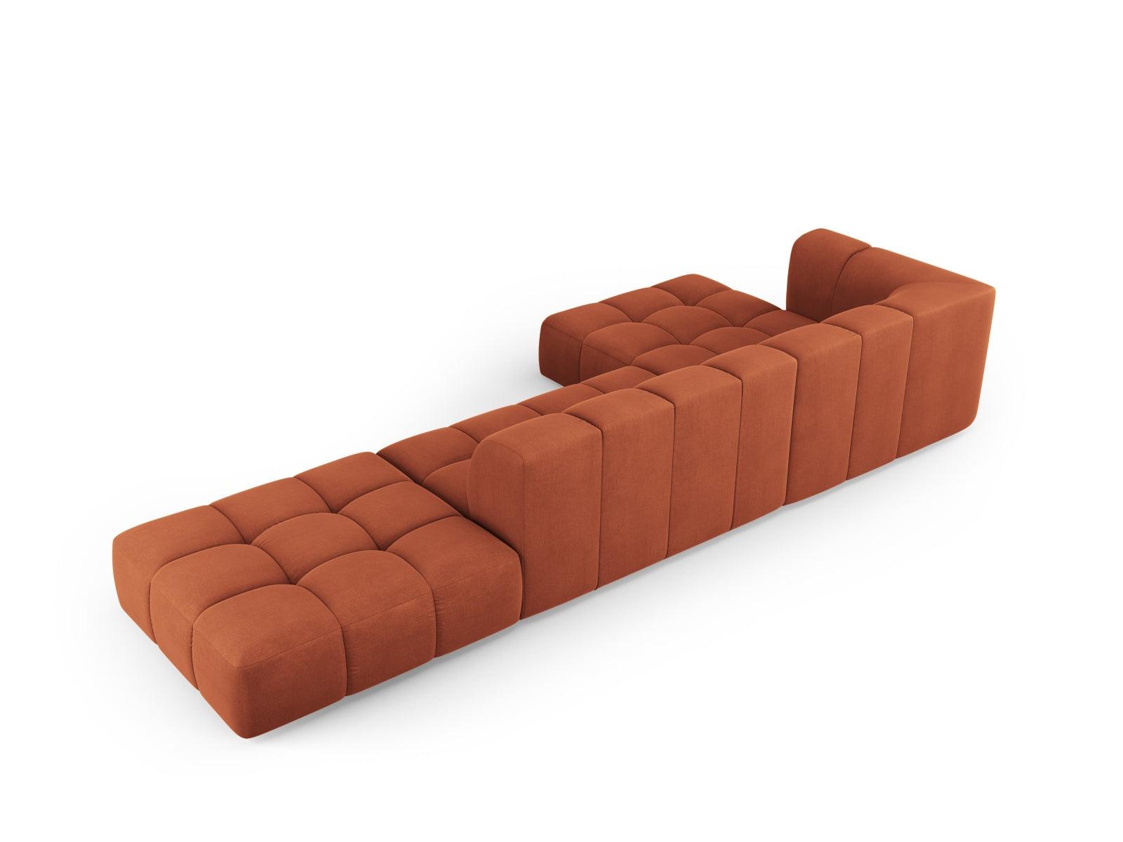 5-Sitzer Ecksofa links modular Moritz in Orange-Rebel präsentiert im Onlineshop von KAQTU Design AG. Ecksofa links ist von Cosmopolitan Design