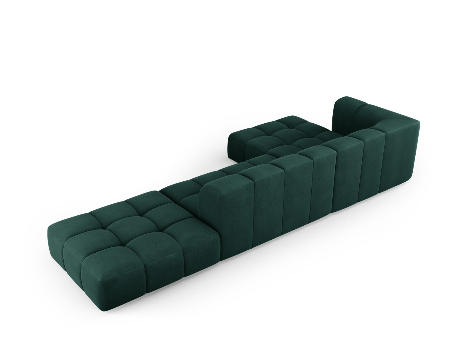 5-Sitzer Ecksofa links modular Moritz in Bottle Green-Rebel präsentiert im Onlineshop von KAQTU Design AG. Ecksofa links ist von Cosmopolitan Design