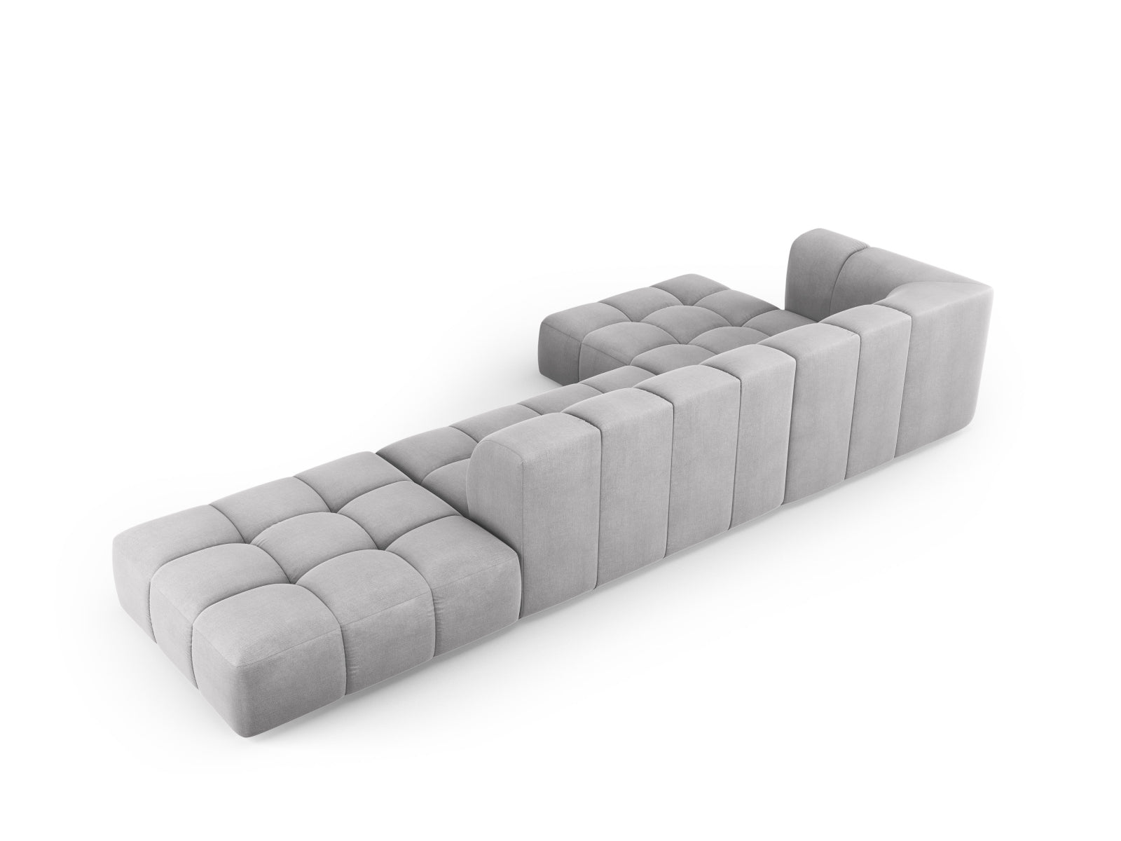 5-Sitzer Ecksofa links modular Moritz in Light Grey-Rebel präsentiert im Onlineshop von KAQTU Design AG. Ecksofa links ist von Cosmopolitan Design