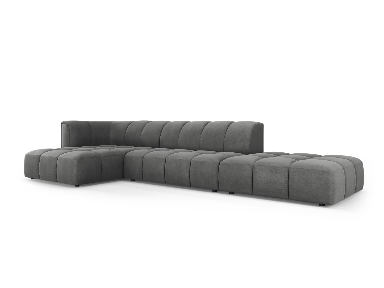 5-Sitzer Ecksofa links modular Moritz in Dark Grey-Rebel präsentiert im Onlineshop von KAQTU Design AG. Ecksofa links ist von Cosmopolitan Design