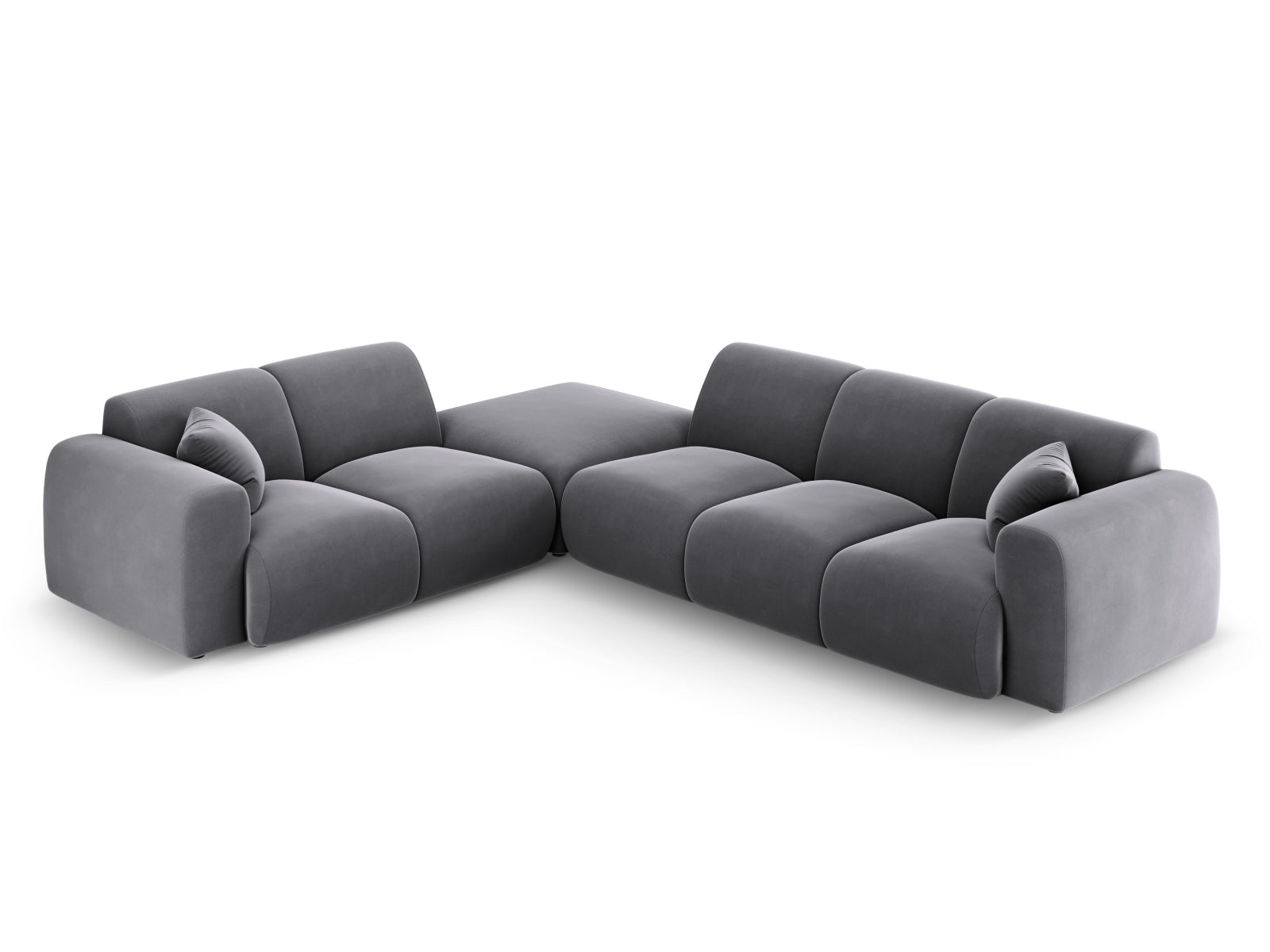 Nolio Velour Ecksofa links 4 Sitzer 250cm in Dark Grey-Casino präsentiert im Onlineshop von KAQTU Design AG. Ecksofa links ist von Cosmopolitan Design