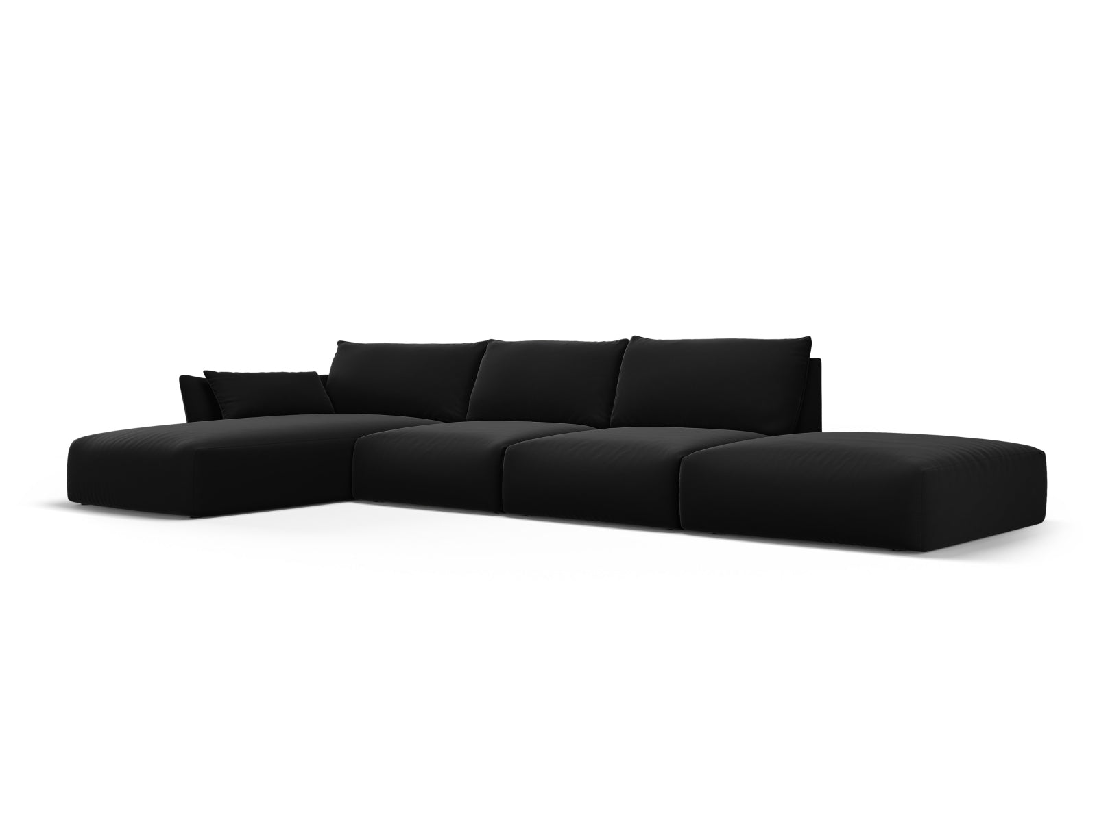 5-Sitzer Ecksofa links Matera in Black-Salvador präsentiert im Onlineshop von KAQTU Design AG. Ecksofa links ist von Cosmopolitan Design