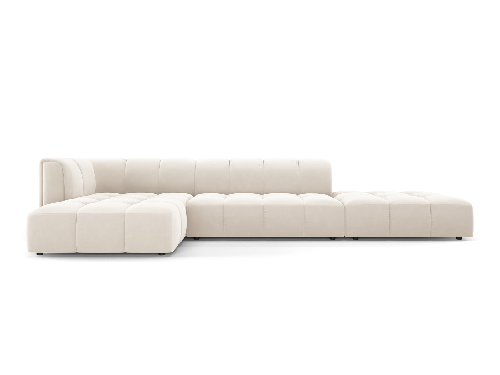 5-Sitzer Modular Ecksofa links Moritz in Light Beige-Bluvel präsentiert im Onlineshop von KAQTU Design AG. Ecksofa links ist von Cosmopolitan Design