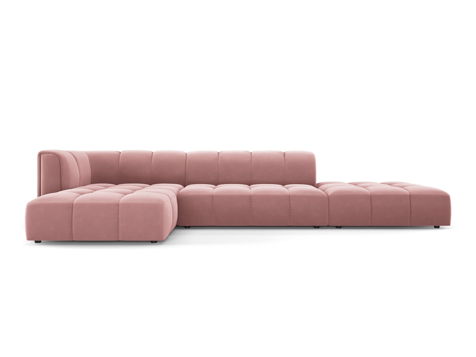 5-Sitzer Modular Ecksofa links Moritz in Pink-Bluvel präsentiert im Onlineshop von KAQTU Design AG. Ecksofa links ist von Cosmopolitan Design