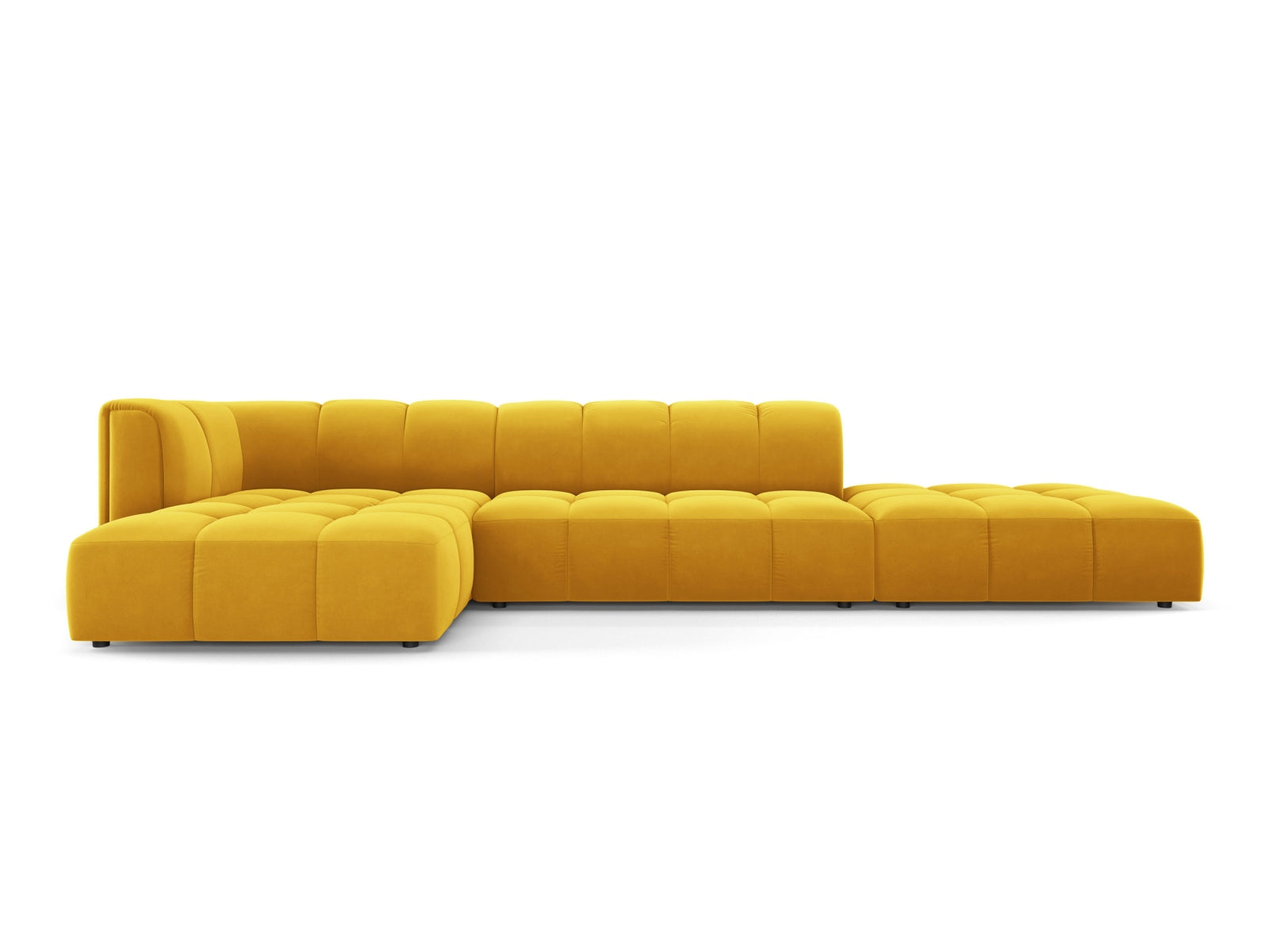 5-Sitzer Modular Ecksofa links Moritz in Yellow-Bluvel präsentiert im Onlineshop von KAQTU Design AG. Ecksofa links ist von Cosmopolitan Design