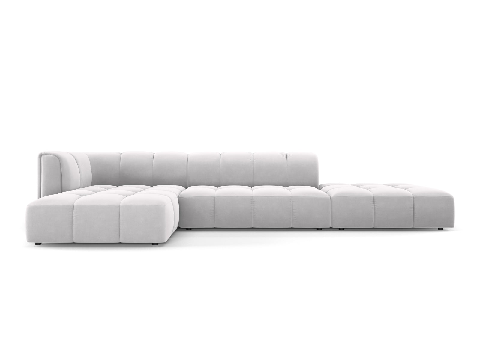 5-Sitzer Modular Ecksofa links Moritz in Silver-Bluvel präsentiert im Onlineshop von KAQTU Design AG. Ecksofa links ist von Cosmopolitan Design