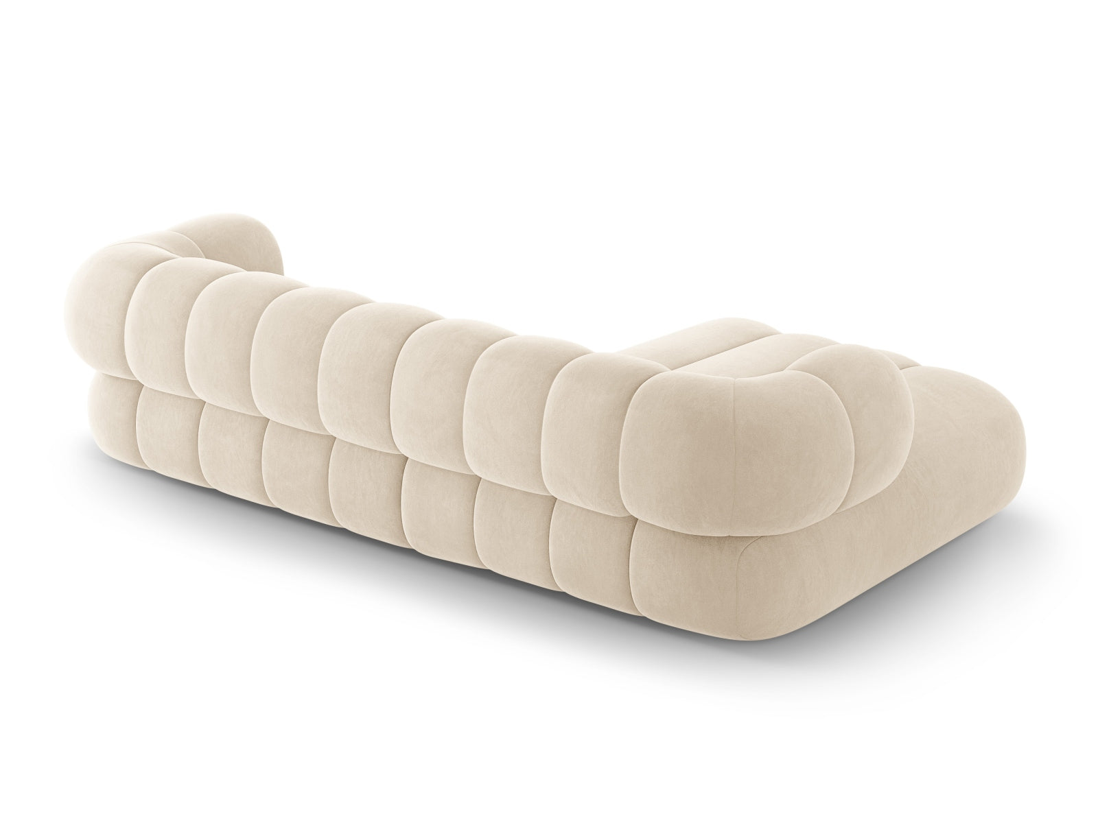 Erleben Sie das Koge Velour Ecksofa links – ein elegantes 5-Sitzer Sofa mit modernem Design, ideal für gemütliche Stunden und stilvolle Wohnräume.