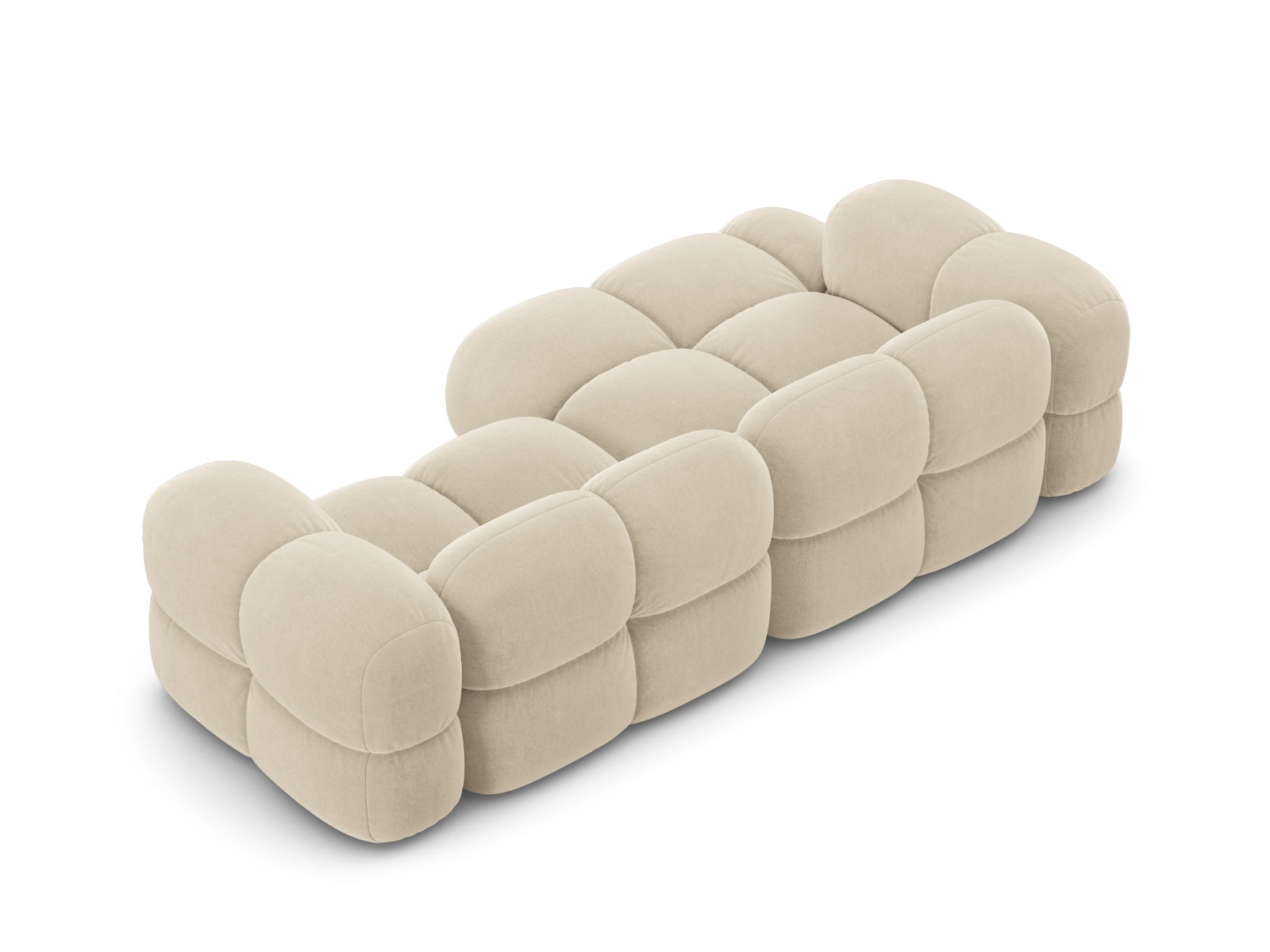 Stilvolles Loretto Velour Ecksofa links, 3-Sitzer, 147 cm, perfekt für moderne Wohnkonzepte von Cosmopolitan Design.