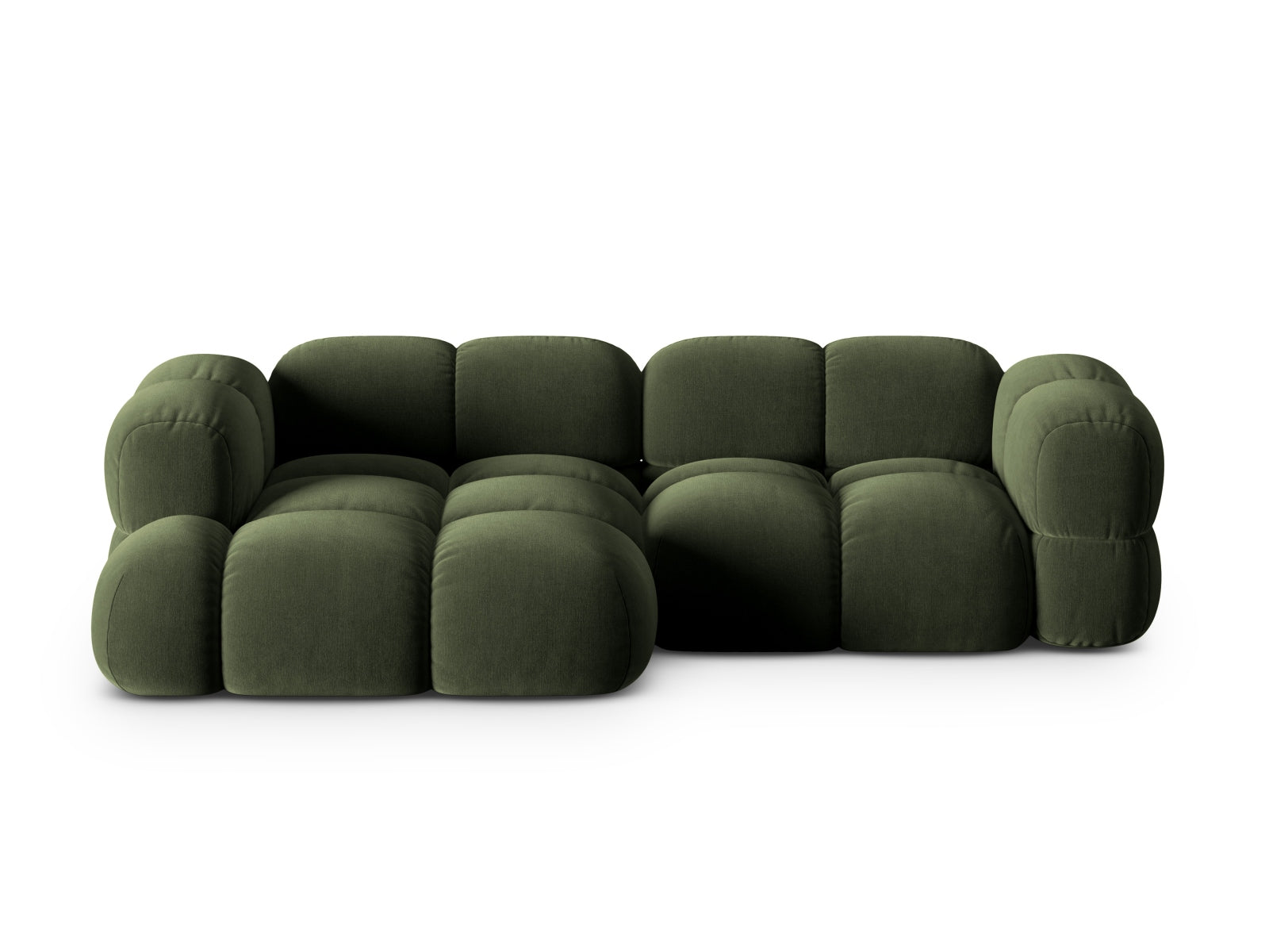 Loretto Velour Ecksofa links 3 Sitzer 147cm in Green-Vogue präsentiert im Onlineshop von KAQTU Design AG. L-Sofa links ist von Cosmopolitan Design