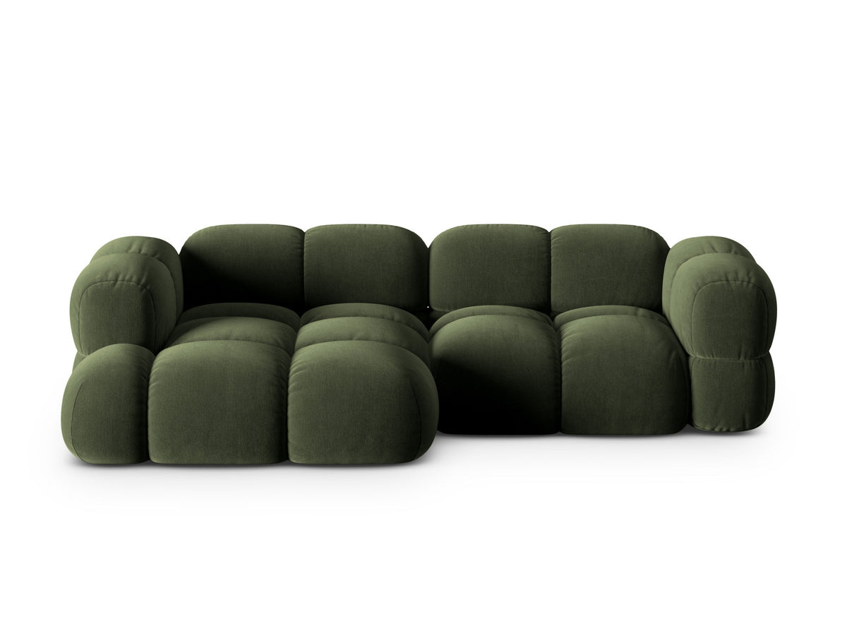 Loretto Velour Ecksofa links 3 Sitzer 147cm in Green-Vogue präsentiert im Onlineshop von KAQTU Design AG. L-Sofa links ist von Cosmopolitan Design