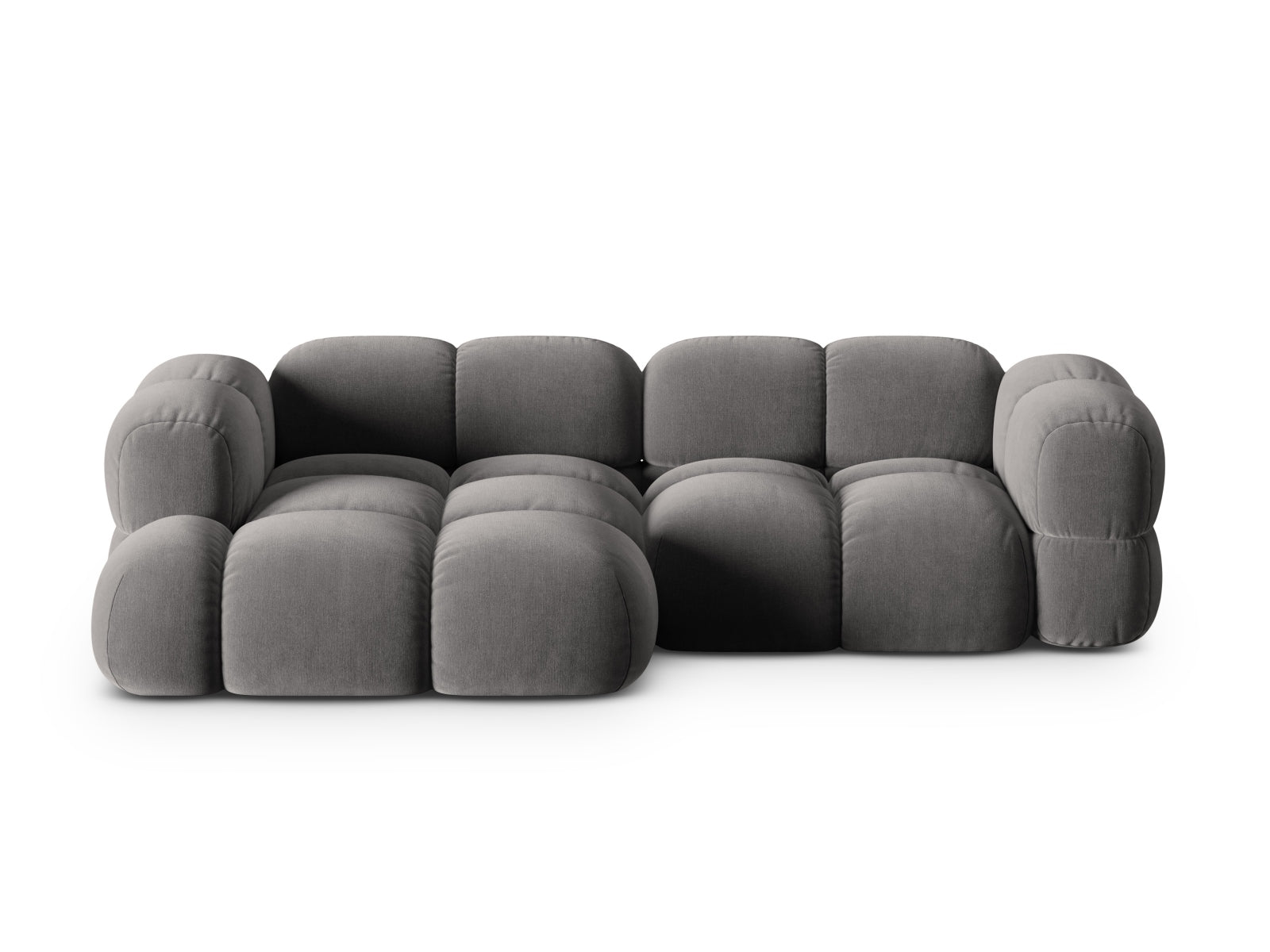 Loretto Velour Ecksofa links 3 Sitzer 147cm in Grey präsentiert im Onlineshop von KAQTU Design AG. Ecksofa links ist von Cosmopolitan Design