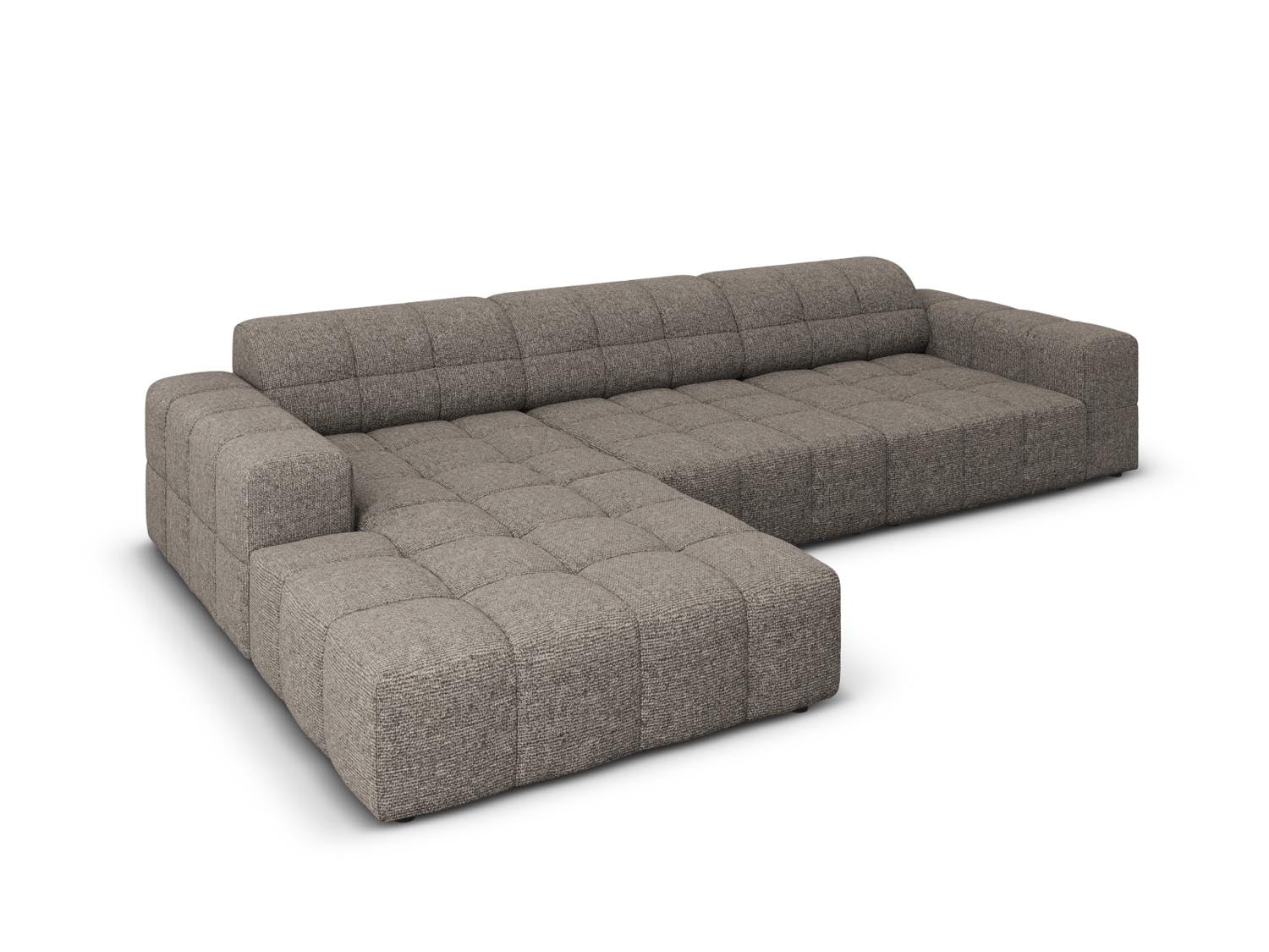 Elegantes Chicago Ecksofa links, 4-Sitzer, 166 cm in modernem Grau, perfekt für stilvolle Wohnzimmer, erhältlich bei Cosmopolitan Design.