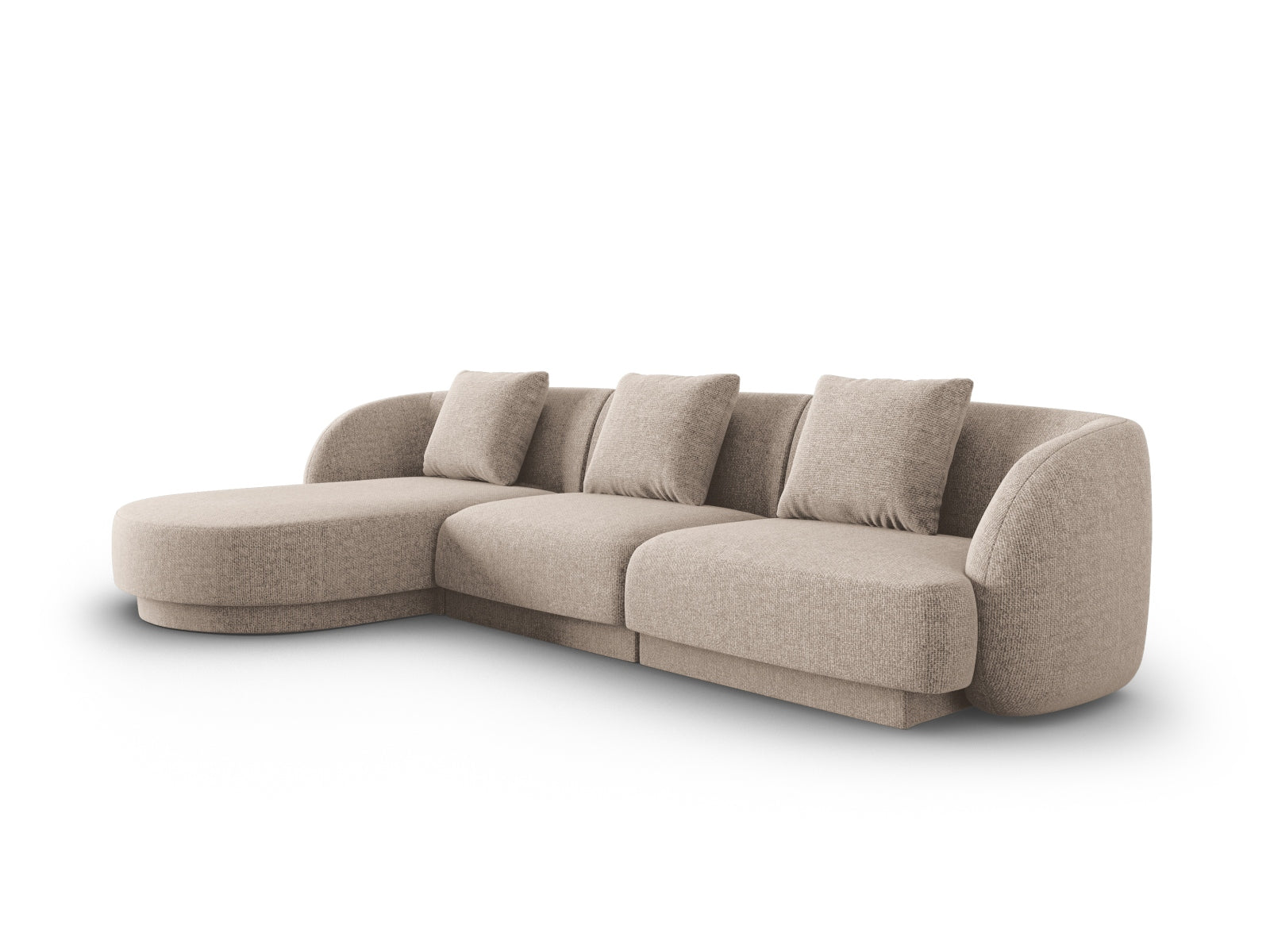 Beige Tulum Ecksofa links, 4-Sitzer, 156 cm, stilvolles L-Sofa von Cosmopolitan Design, ideal für moderne Wohnräume.