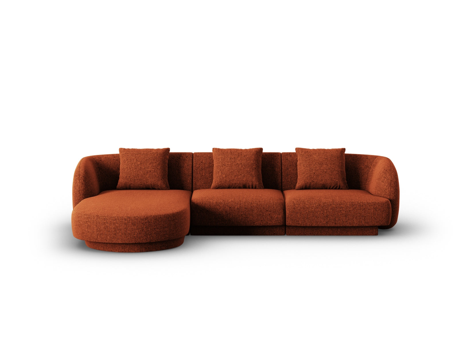 Tulum Ecksofa links 4 Sitzer 156cm in Terracotta-Haga präsentiert im Onlineshop von KAQTU Design AG. L-Sofa links ist von Cosmopolitan Design