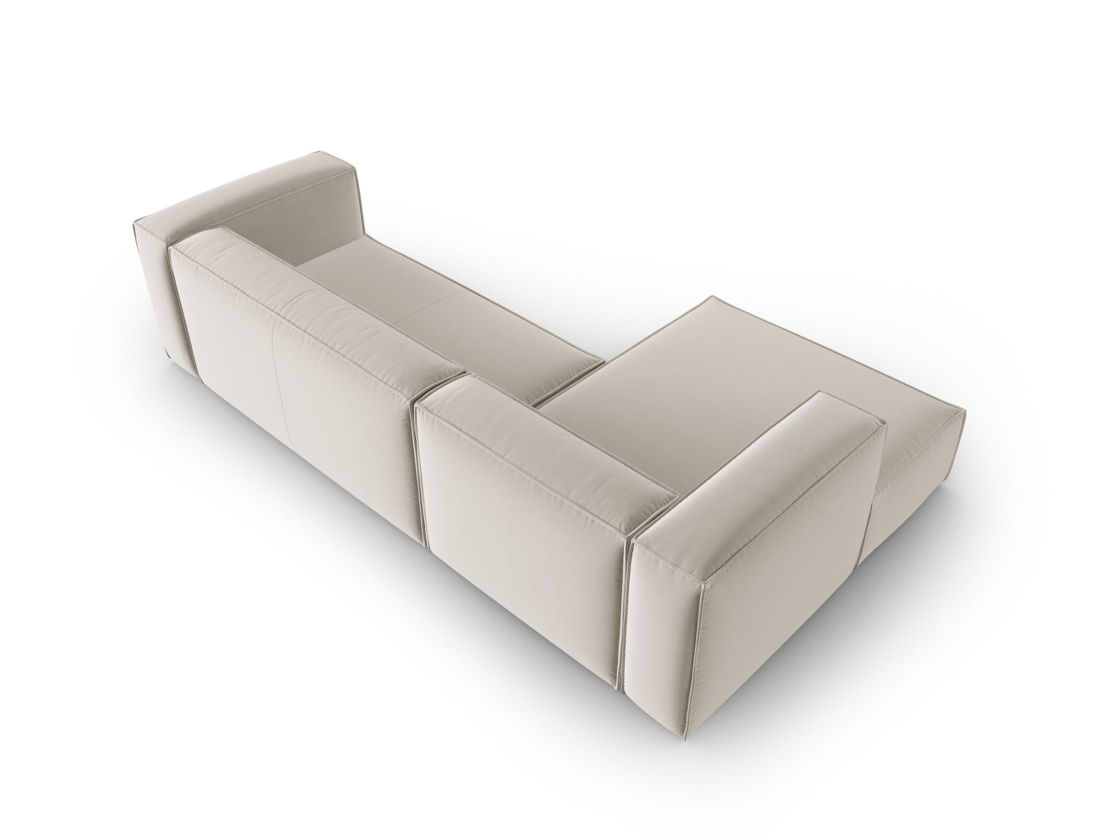 Mackay Velour links Ecksofa 4 Sitzer in Ecru präsentiert im Onlineshop von KAQTU Design AG. Ecksofa links ist von Cosmopolitan Design