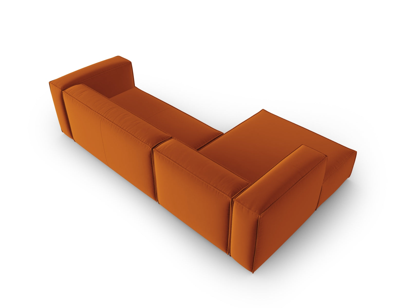 Mackay Velour links Ecksofa 4 Sitzer in Terracotta präsentiert im Onlineshop von KAQTU Design AG. Ecksofa links ist von Cosmopolitan Design