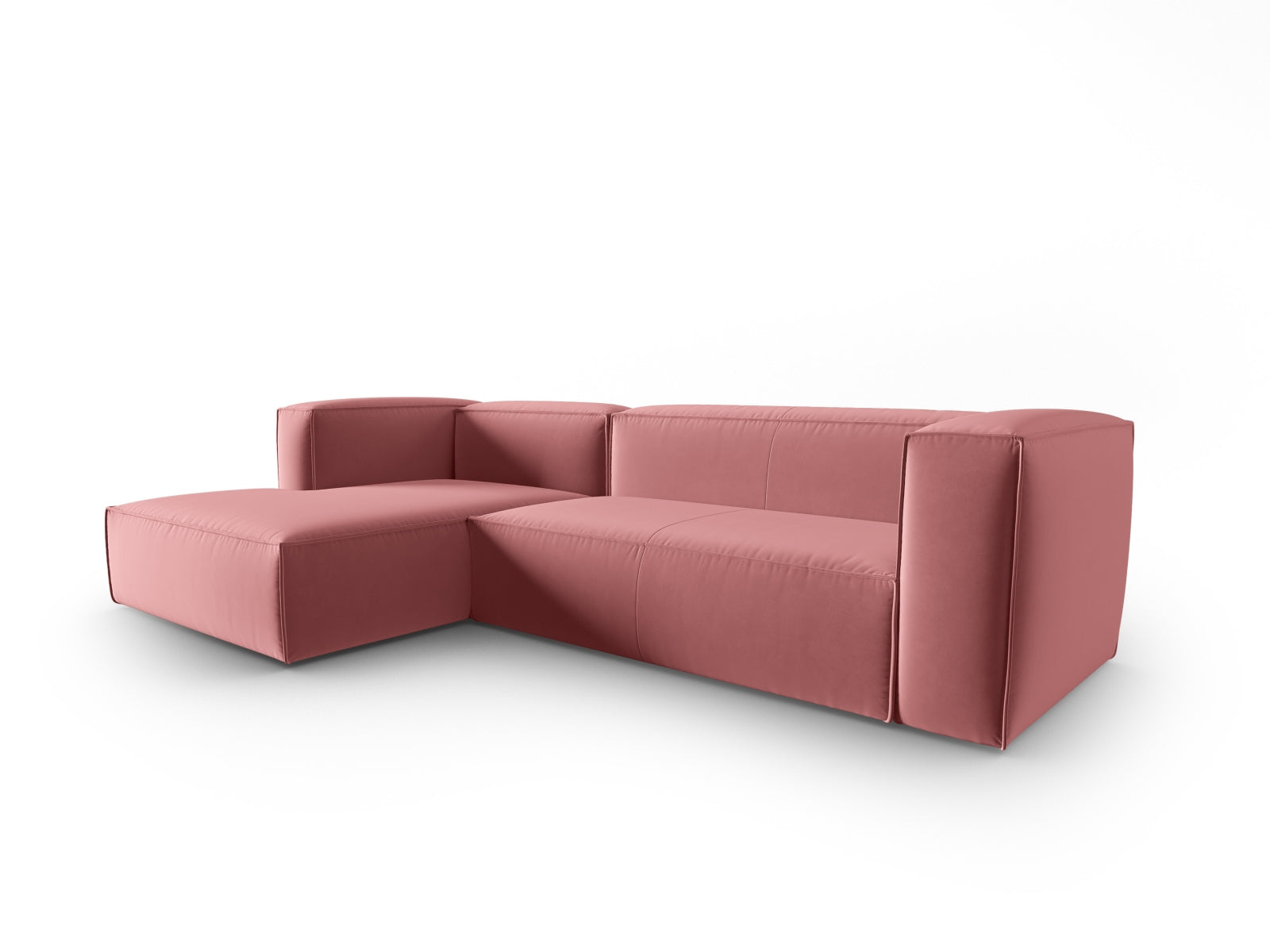Mackay Velour links Ecksofa 4 Sitzer in Flamingo präsentiert im Onlineshop von KAQTU Design AG. Ecksofa links ist von Cosmopolitan Design
