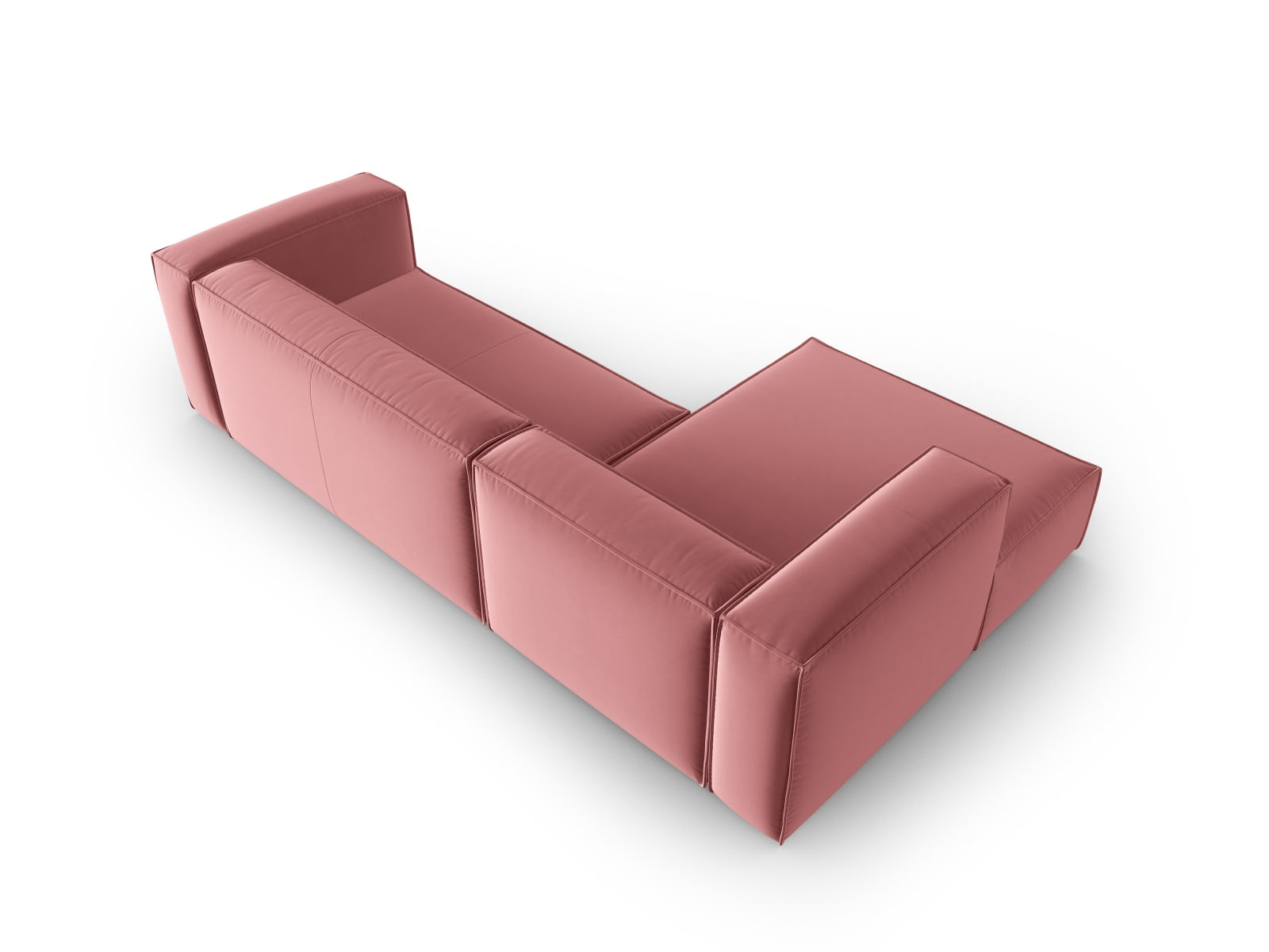 Mackay Velour links Ecksofa 4 Sitzer in Flamingo präsentiert im Onlineshop von KAQTU Design AG. Ecksofa links ist von Cosmopolitan Design