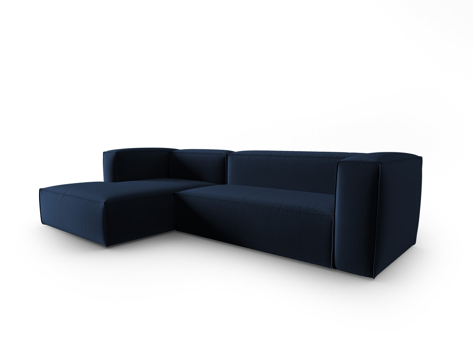 Mackay Velour links Ecksofa 4 Sitzer in Royal Blue präsentiert im Onlineshop von KAQTU Design AG. Ecksofa links ist von Cosmopolitan Design