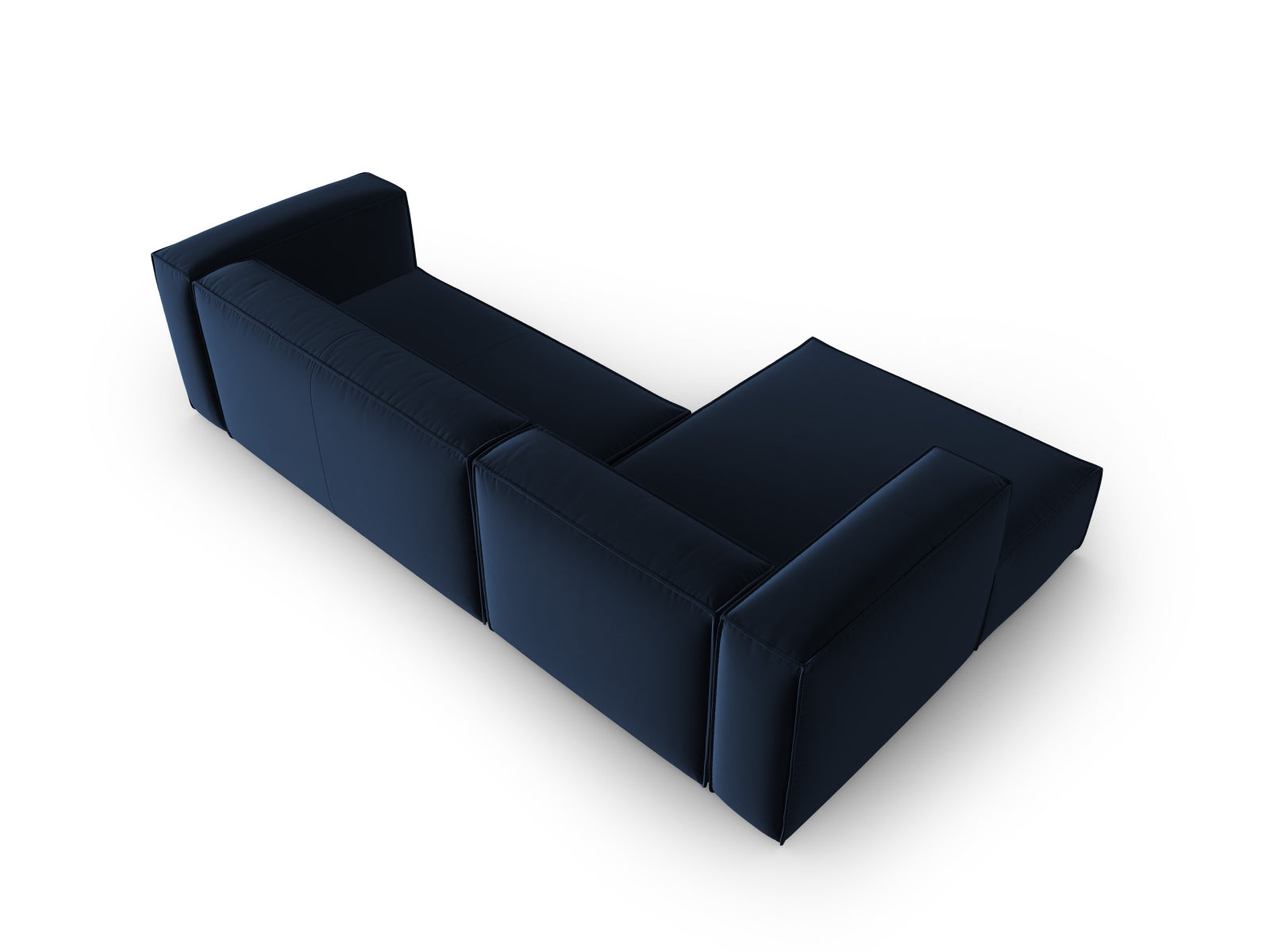 Mackay Velour links Ecksofa 4 Sitzer in Royal Blue präsentiert im Onlineshop von KAQTU Design AG. Ecksofa links ist von Cosmopolitan Design