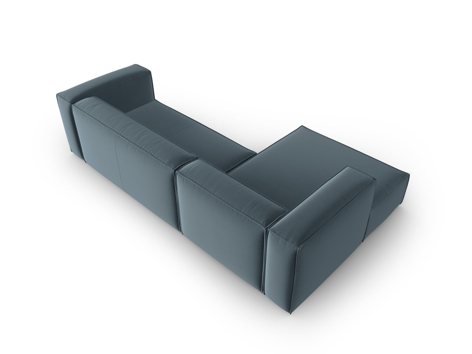 Mackay Velour links Ecksofa 4 Sitzer in Pastel Blue präsentiert im Onlineshop von KAQTU Design AG. Ecksofa links ist von Cosmopolitan Design