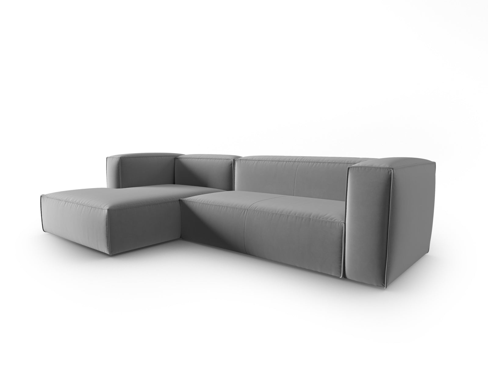 Mackay Velour links Ecksofa 4 Sitzer in Light Grey präsentiert im Onlineshop von KAQTU Design AG. Ecksofa links ist von Cosmopolitan Design