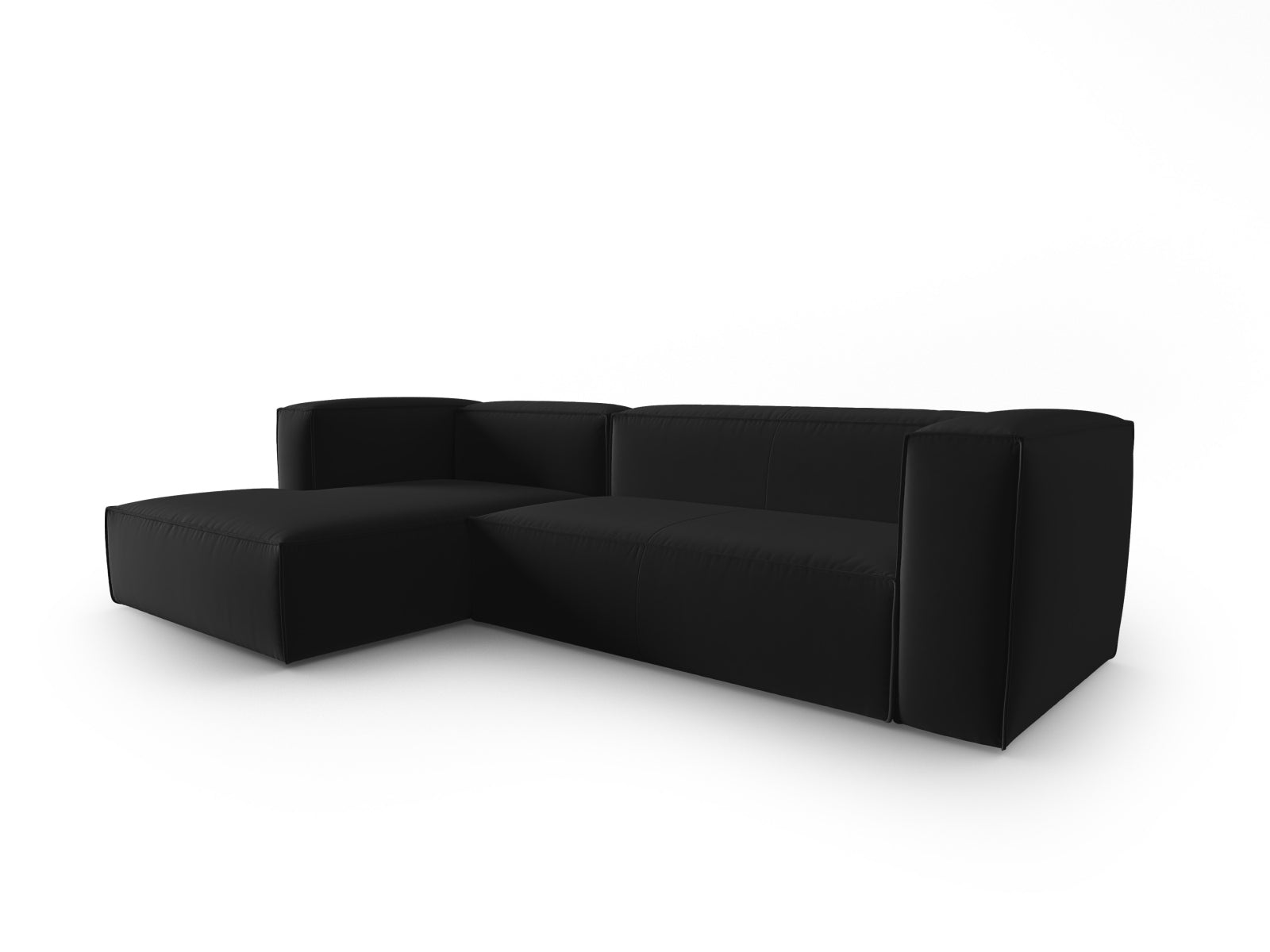 Mackay Velour links Ecksofa 4 Sitzer in Black präsentiert im Onlineshop von KAQTU Design AG. Ecksofa links ist von Cosmopolitan Design