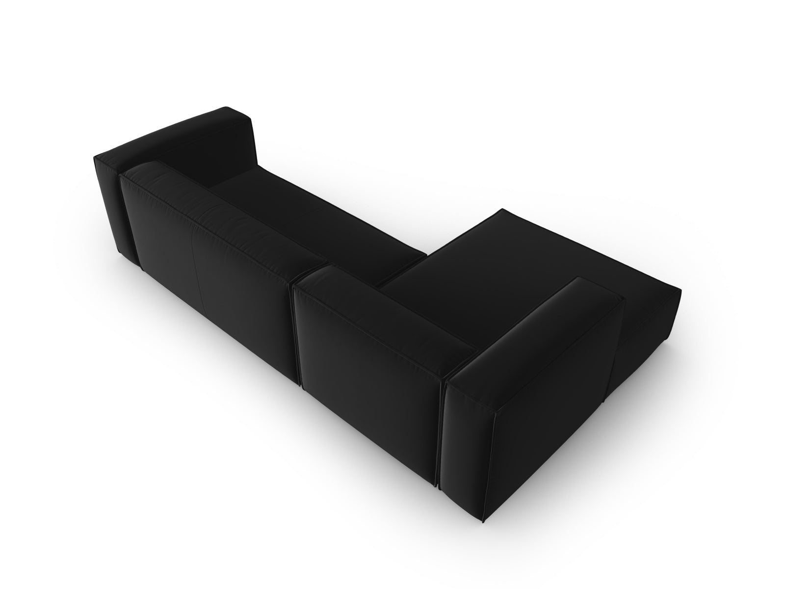Mackay Velour links Ecksofa 4 Sitzer in Black präsentiert im Onlineshop von KAQTU Design AG. Ecksofa links ist von Cosmopolitan Design