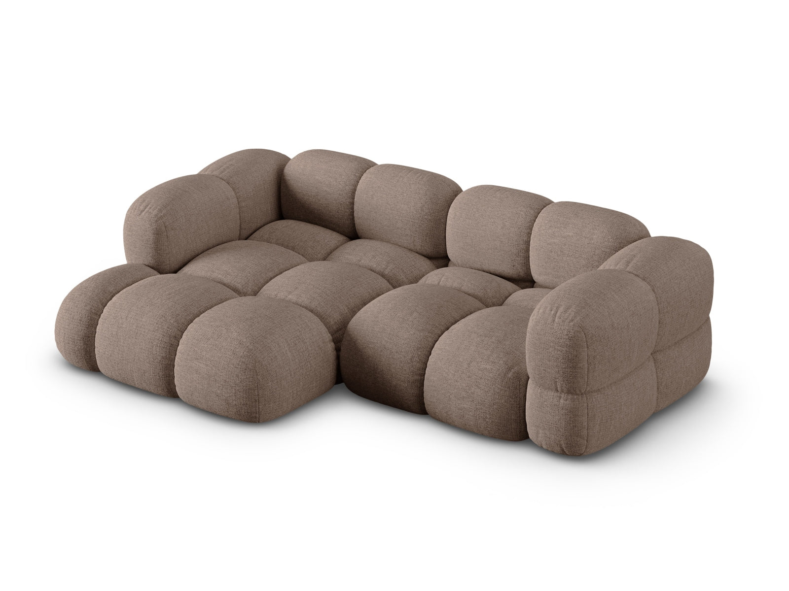 Modernes Loretto Ecksofa links 3 Sitzer 147cm von Cosmopolitan Design: Ideal für kleine Räume, vereint Stil, Komfort und umweltfreundliche Materialien.
