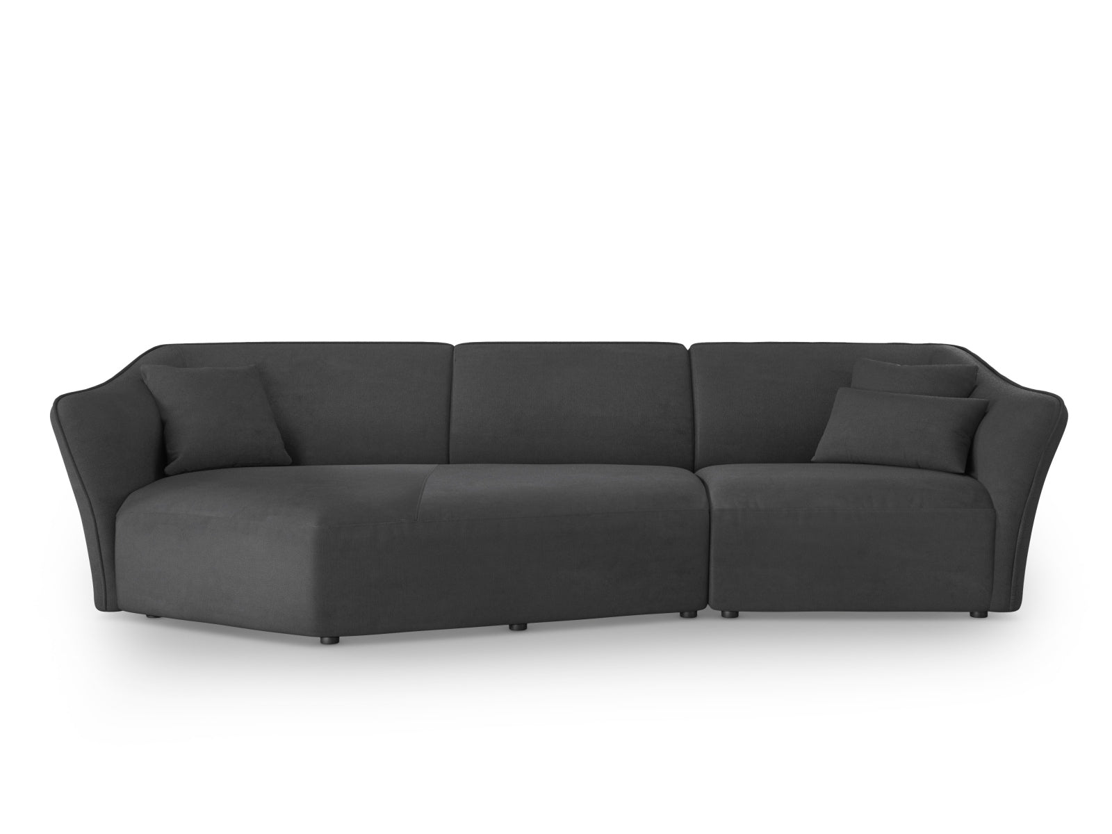 Tokyo Boucle Modular Ecksofa links 5 Sitzer in Graphite präsentiert im Onlineshop von KAQTU Design AG. Ecksofa links ist von Cosmopolitan Design
