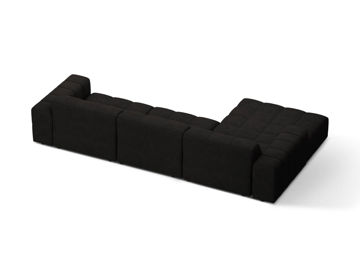 Ecksofa links Chicago in Light Beige mit Eden-Stoff, Massivholzrahmen, Kunststoffbeinen und Récamiere, Cosmopolitan Design