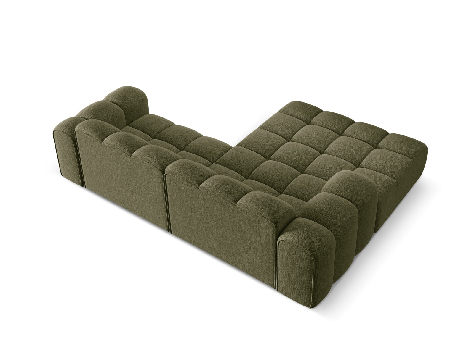 Modernes 3-Sitzer Ecksofa Treno in Green-Eden, perfekt für gemütliche Abende und stilvolle Einrichtungsideen von Cosmopolitan Design.