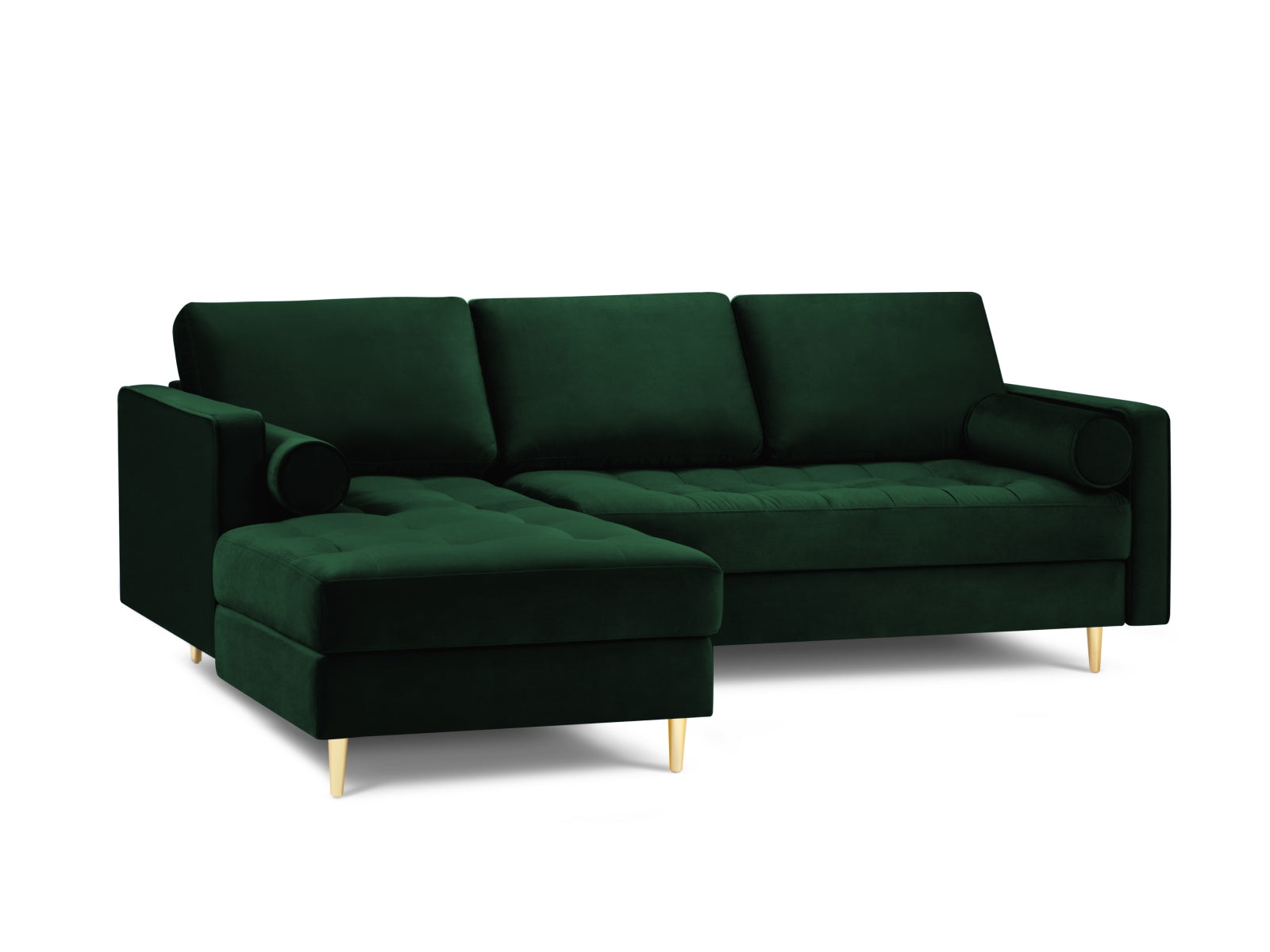 4-Sitzer Ecksofa links Aspen in Bottle Green-Salvador präsentiert im Onlineshop von KAQTU Design AG. Ecksofa links ist von Cosmopolitan Design