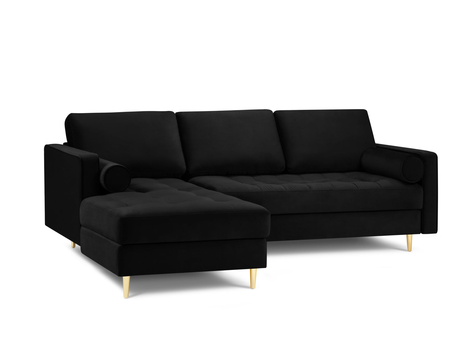 4-Sitzer Ecksofa links Aspen in Black-Salvador präsentiert im Onlineshop von KAQTU Design AG. Ecksofa links ist von Cosmopolitan Design