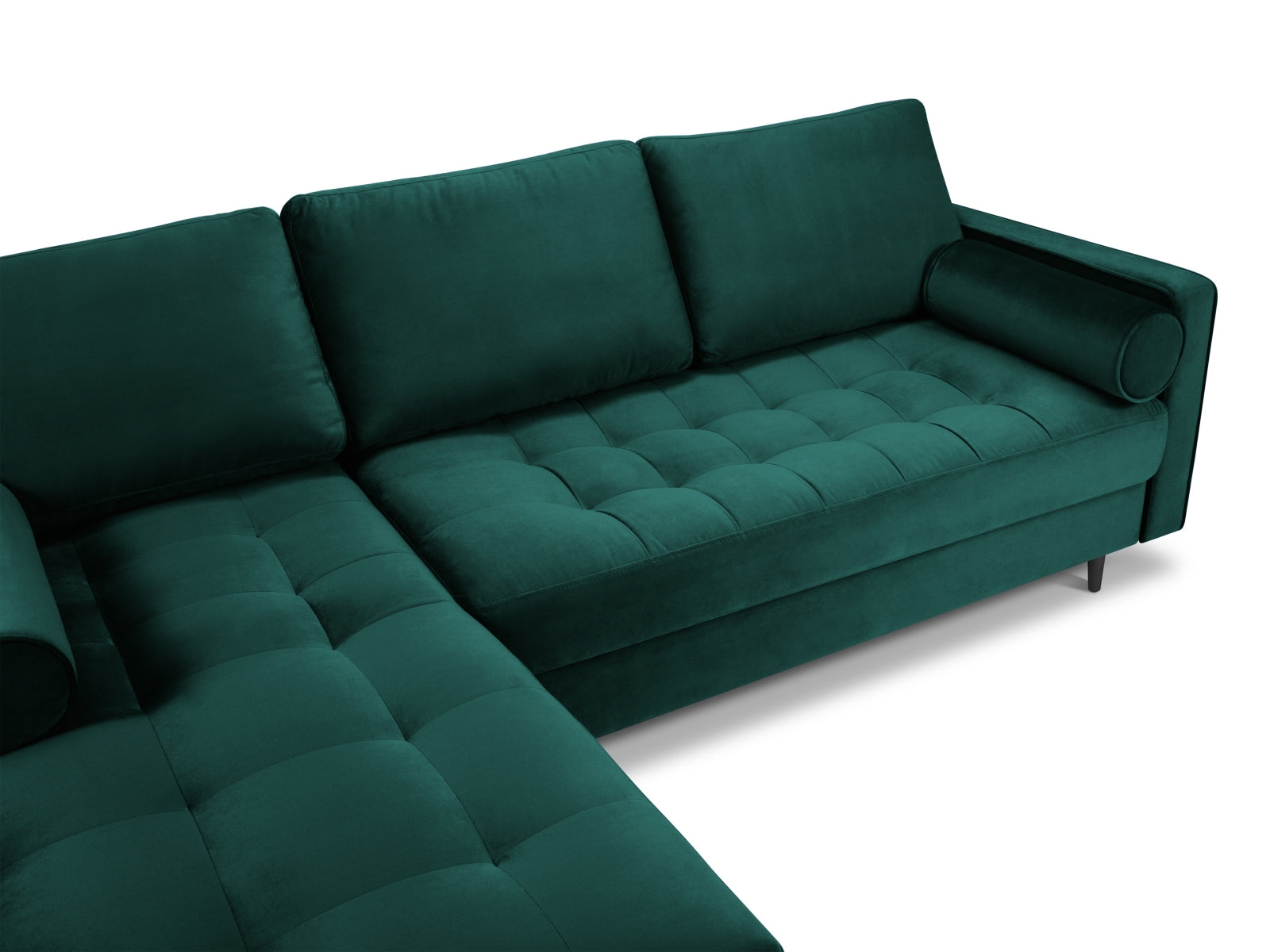 4-Sitzer Ecksofa links Aspen in Petrol-Salvador präsentiert im Onlineshop von KAQTU Design AG. Ecksofa links ist von Cosmopolitan Design
