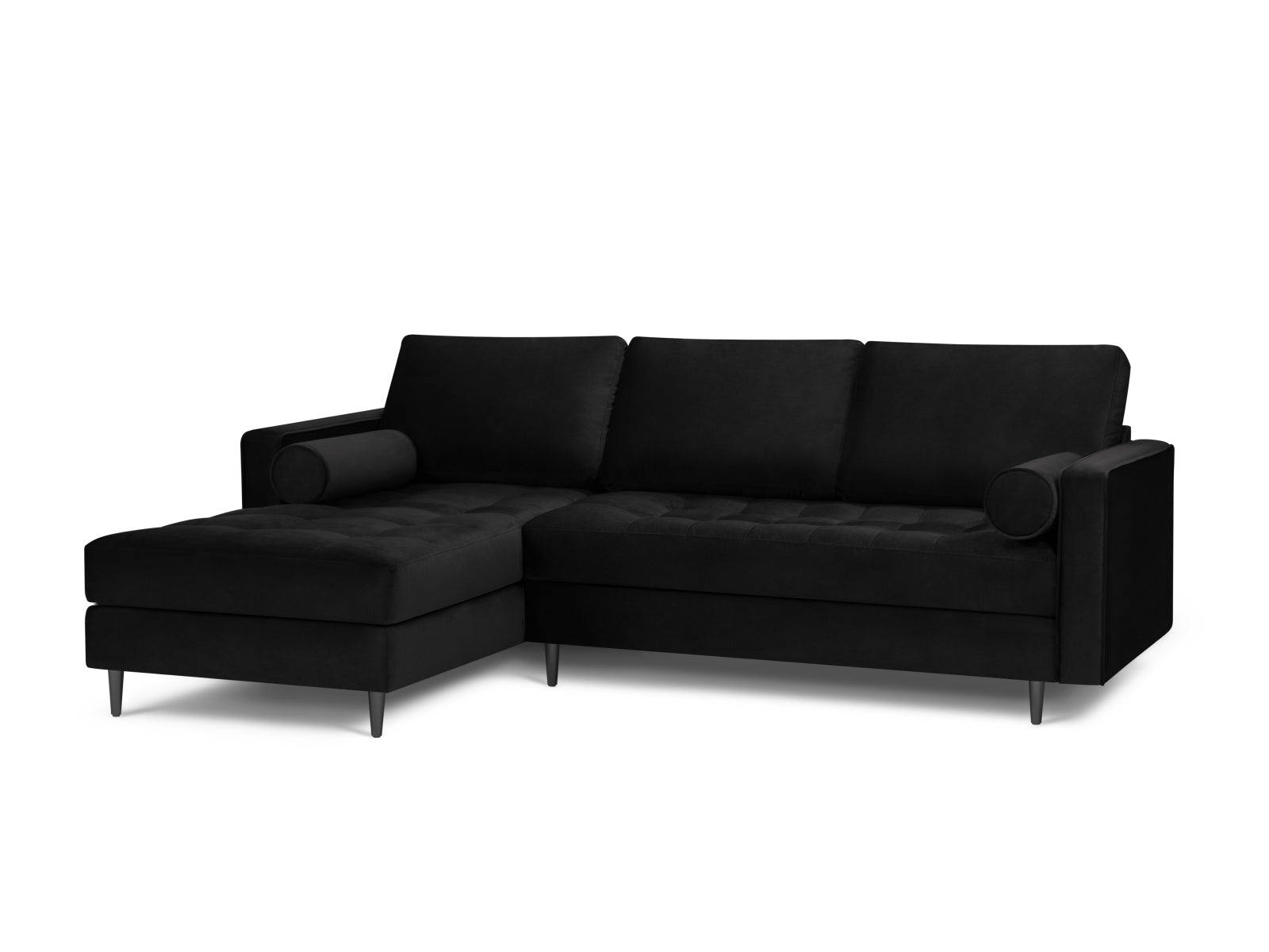 4-Sitzer Ecksofa links Aspen in Black-Salvador präsentiert im Onlineshop von KAQTU Design AG. Ecksofa links ist von Cosmopolitan Design