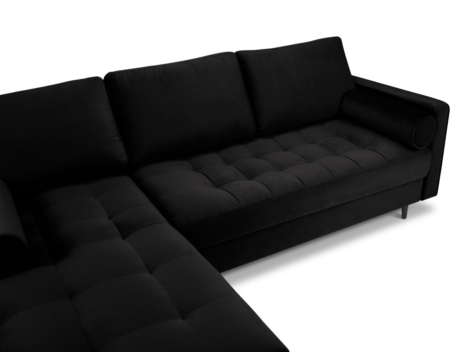 4-Sitzer Ecksofa links Aspen in Black-Salvador präsentiert im Onlineshop von KAQTU Design AG. Ecksofa links ist von Cosmopolitan Design