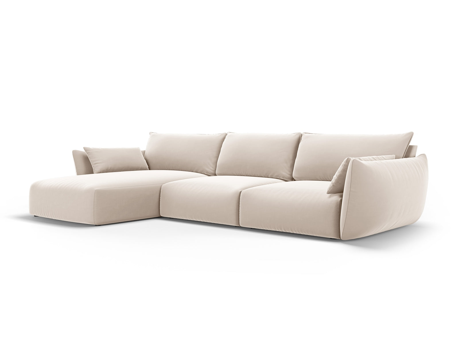Beige 4-Sitzer Ecksofa links Matera von Cosmopolitan Design, stilvolles und modernes Möbelstück für Ihr Wohnzimmer.